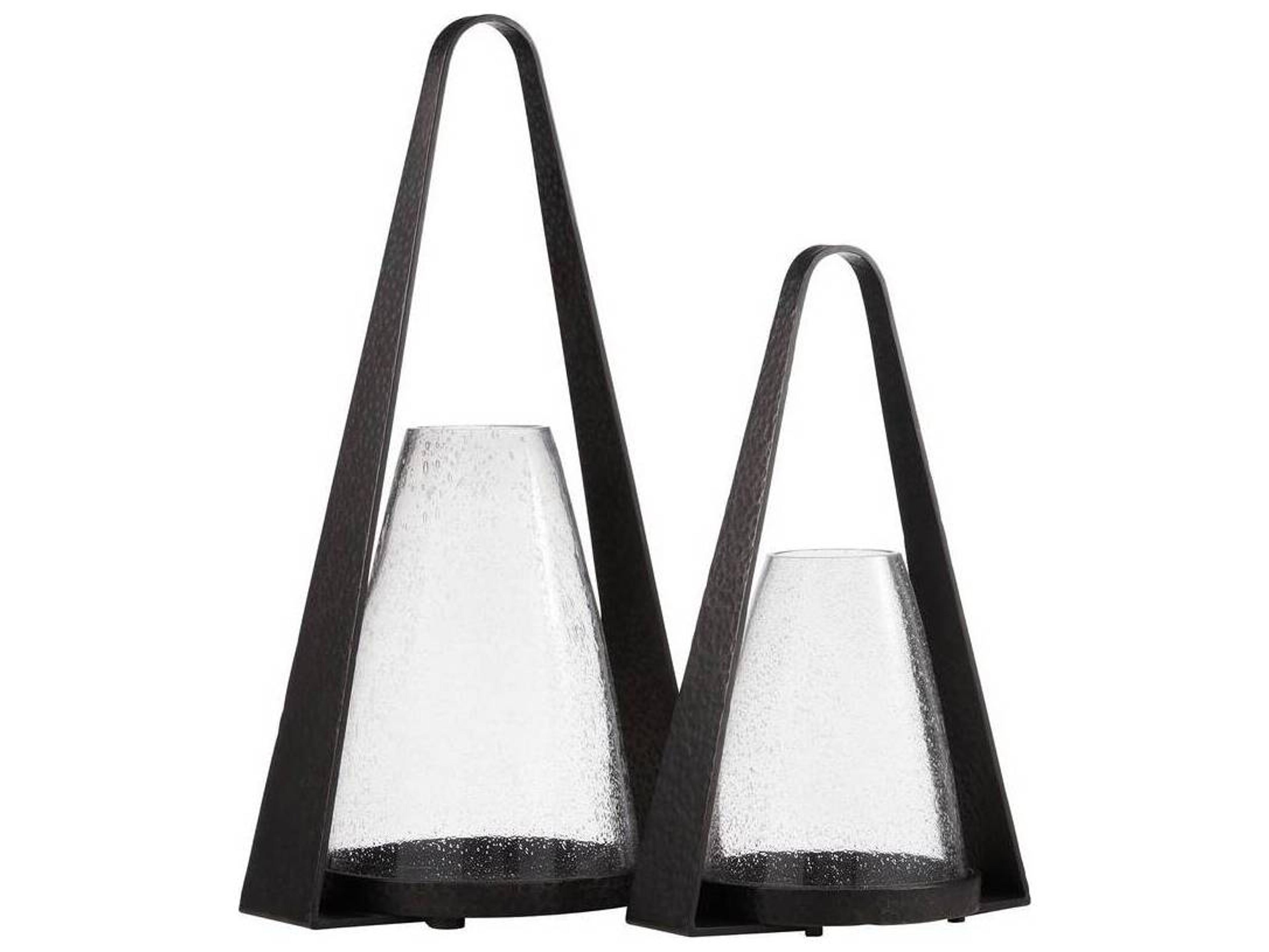 Arteriors Home Clear Blackened Iron Candle Holder