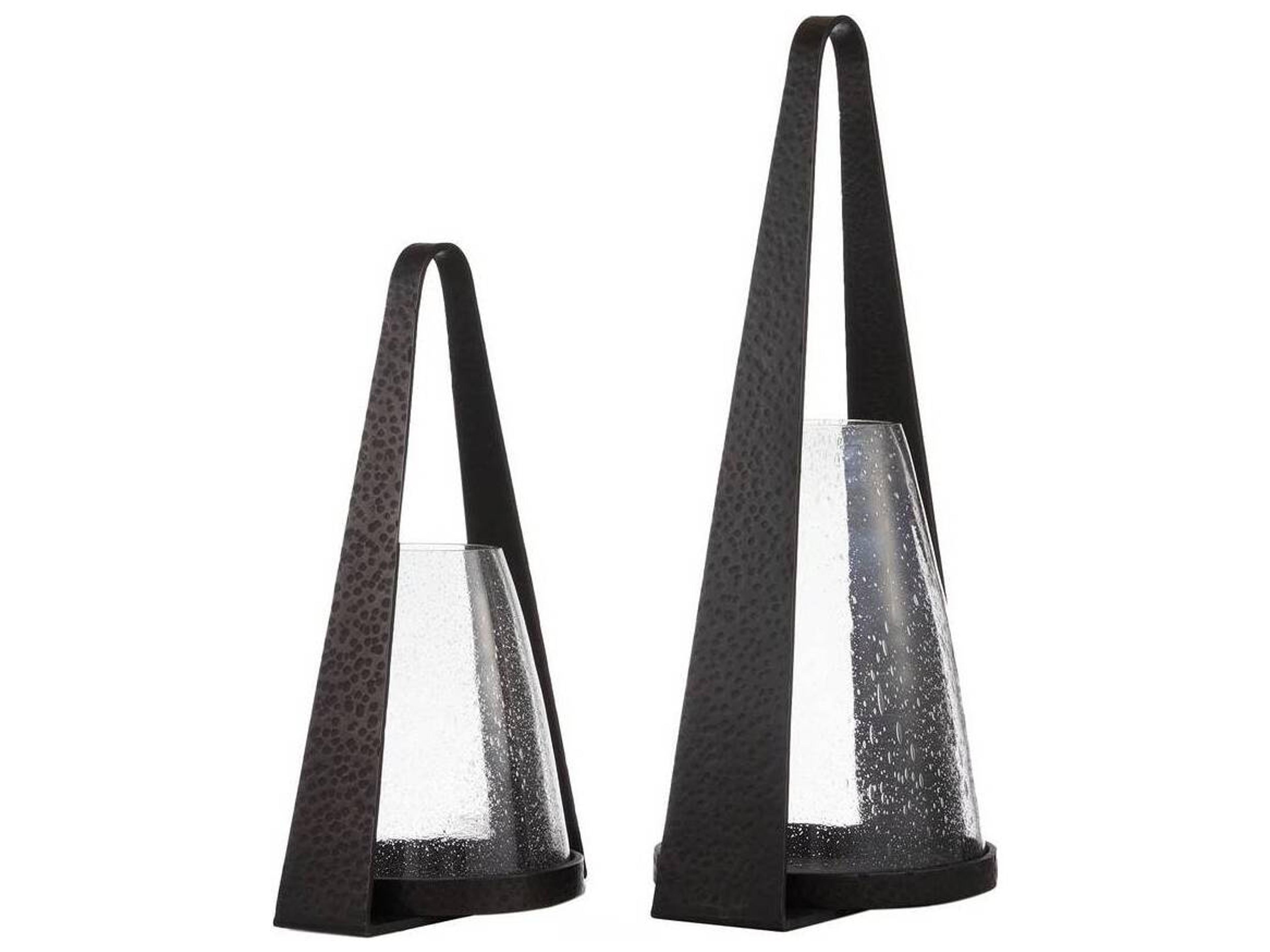 Arteriors Home Clear Blackened Iron Candle Holder