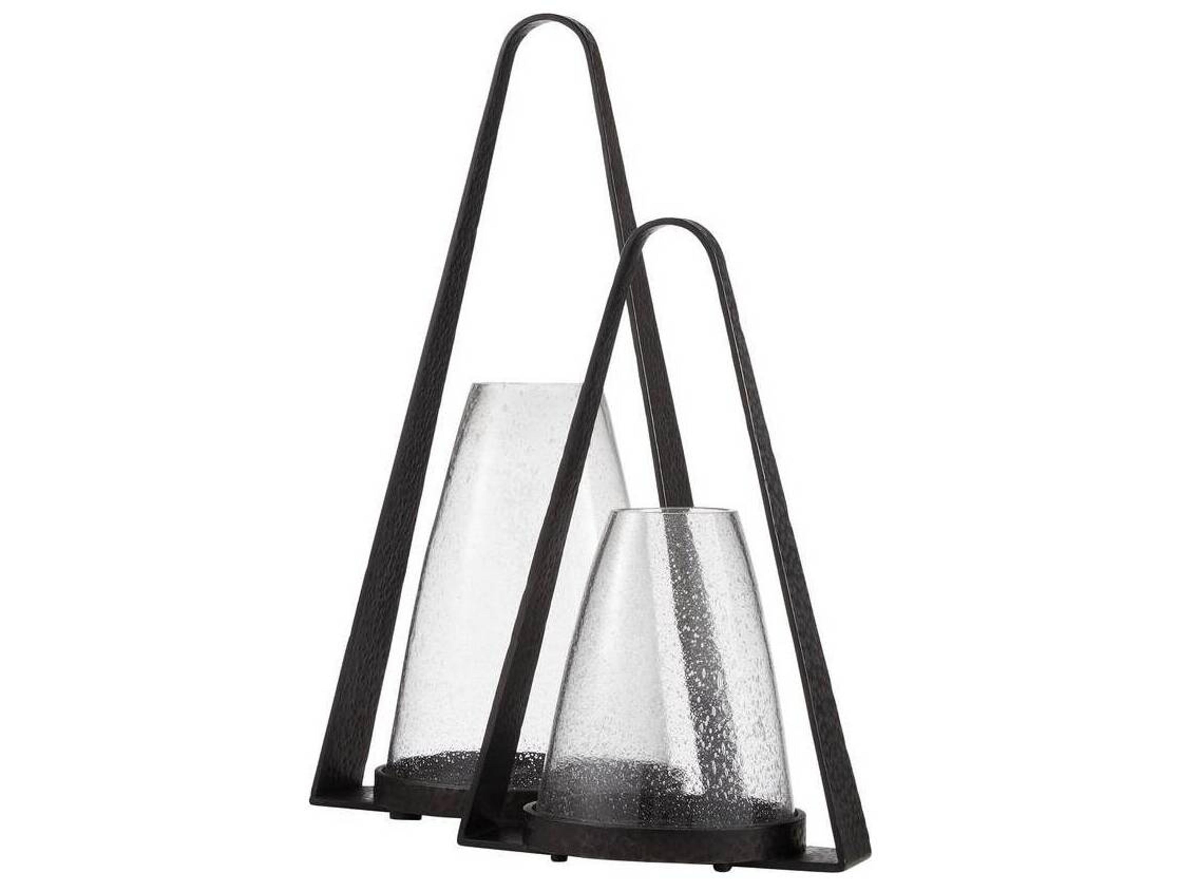 Arteriors Home Clear Blackened Iron Candle Holder