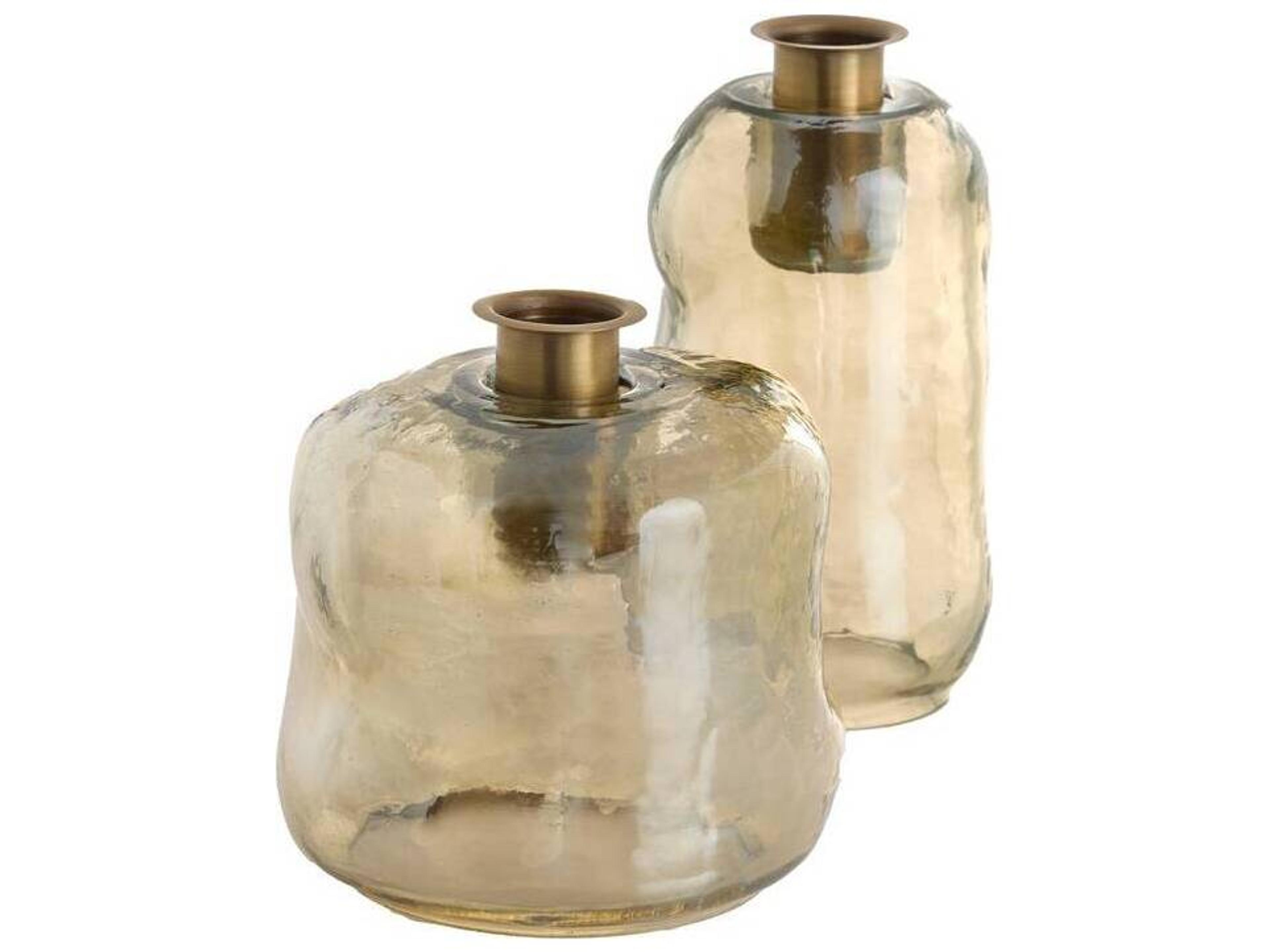Arteriors Home Smoke Luster Antique Brass Candle Holder