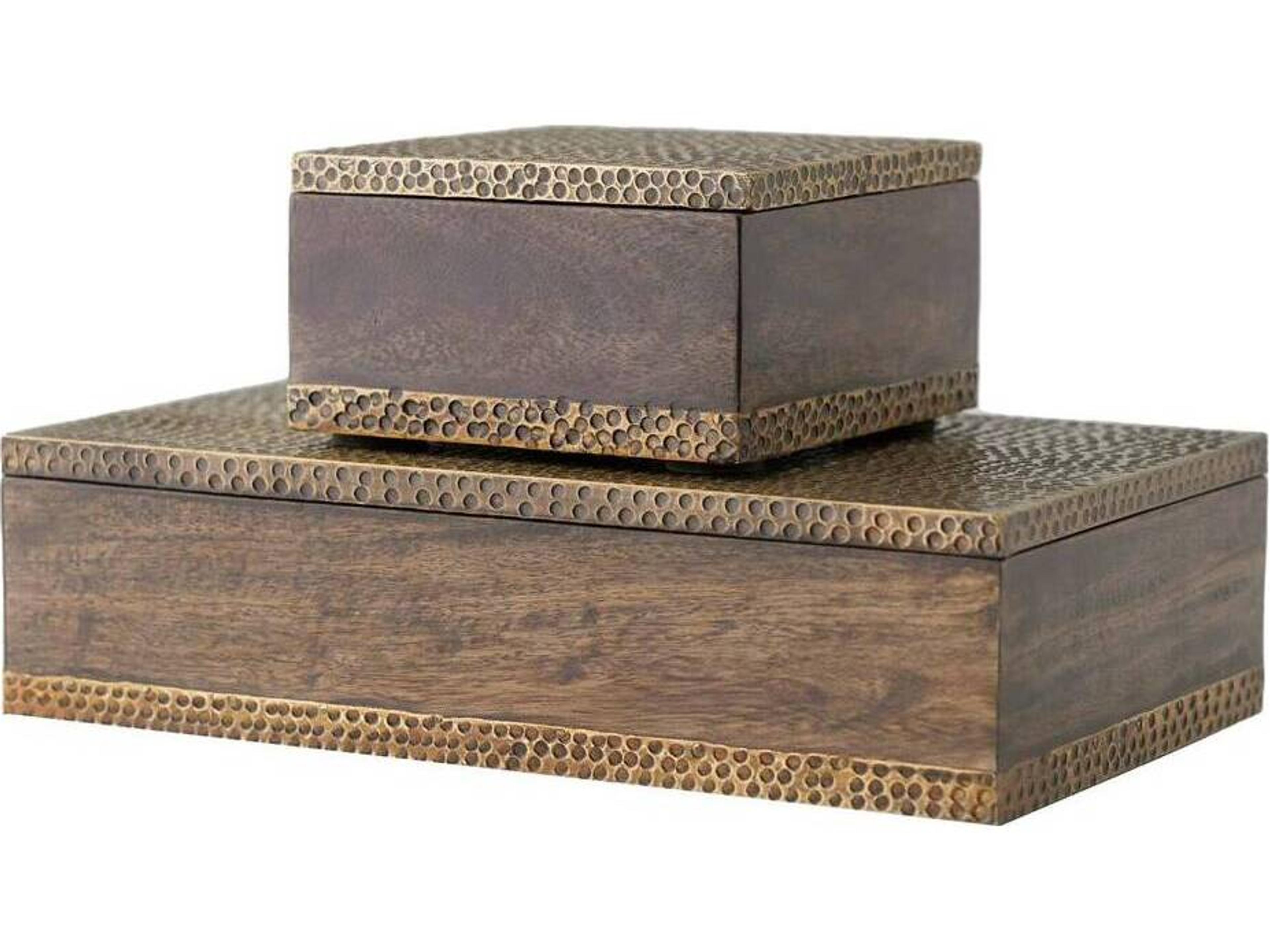 Arteriors Home Dark Walnut Antique Brass Decorative Accent