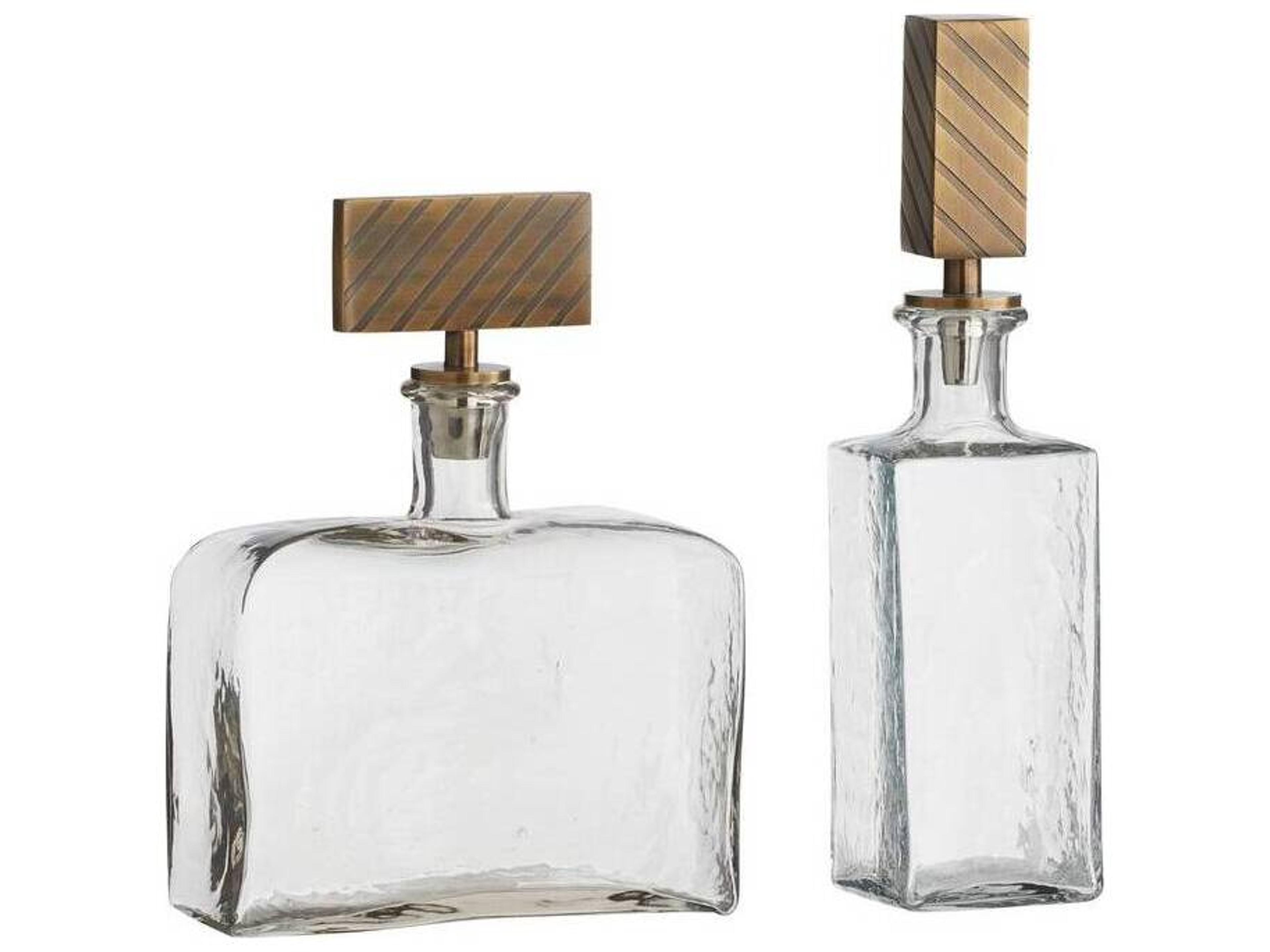 Houston Decanters Set of 2 Hammered Glass