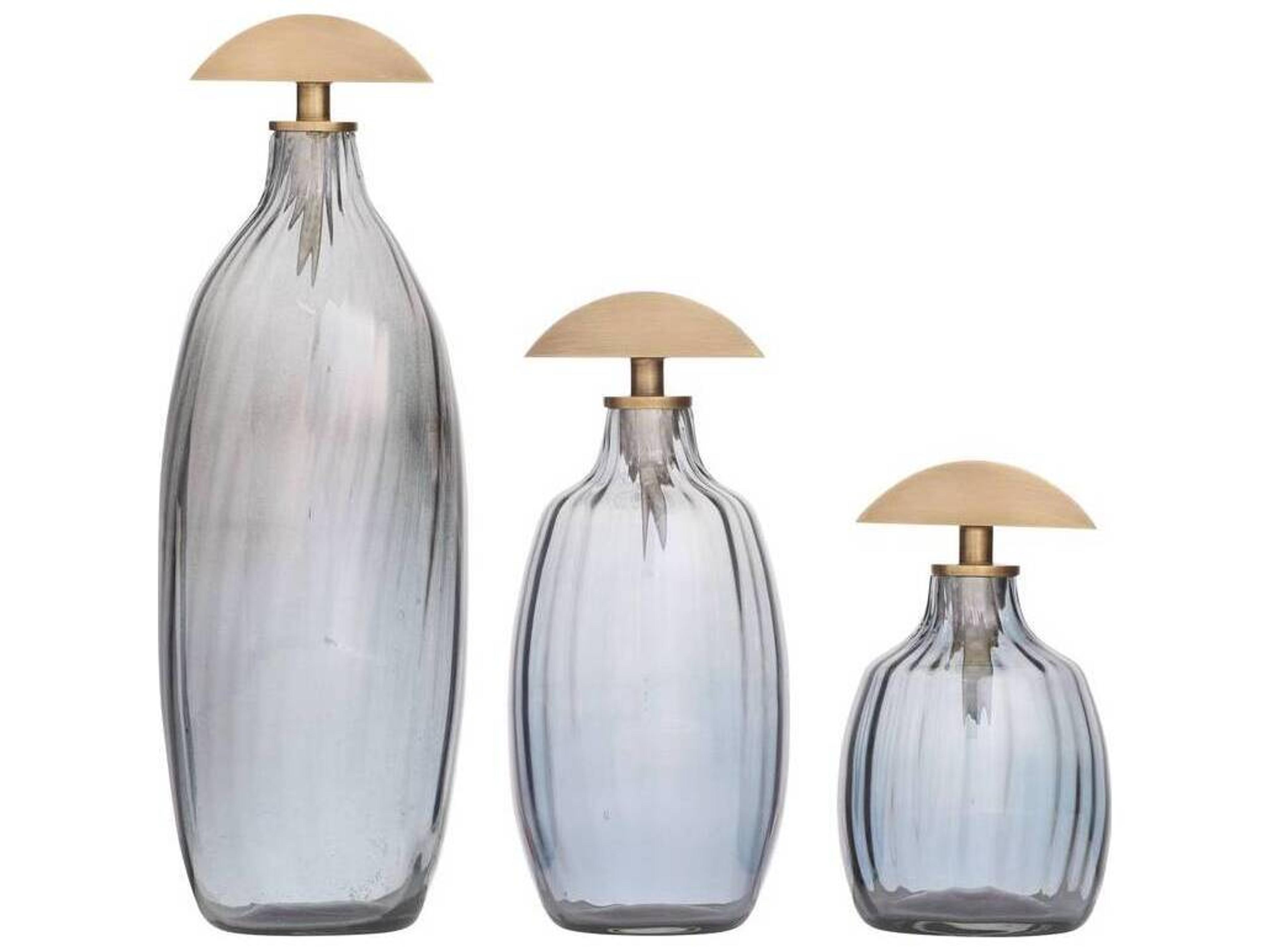 Karis Decanters Set of 3 Blue Smoke Luster Glass