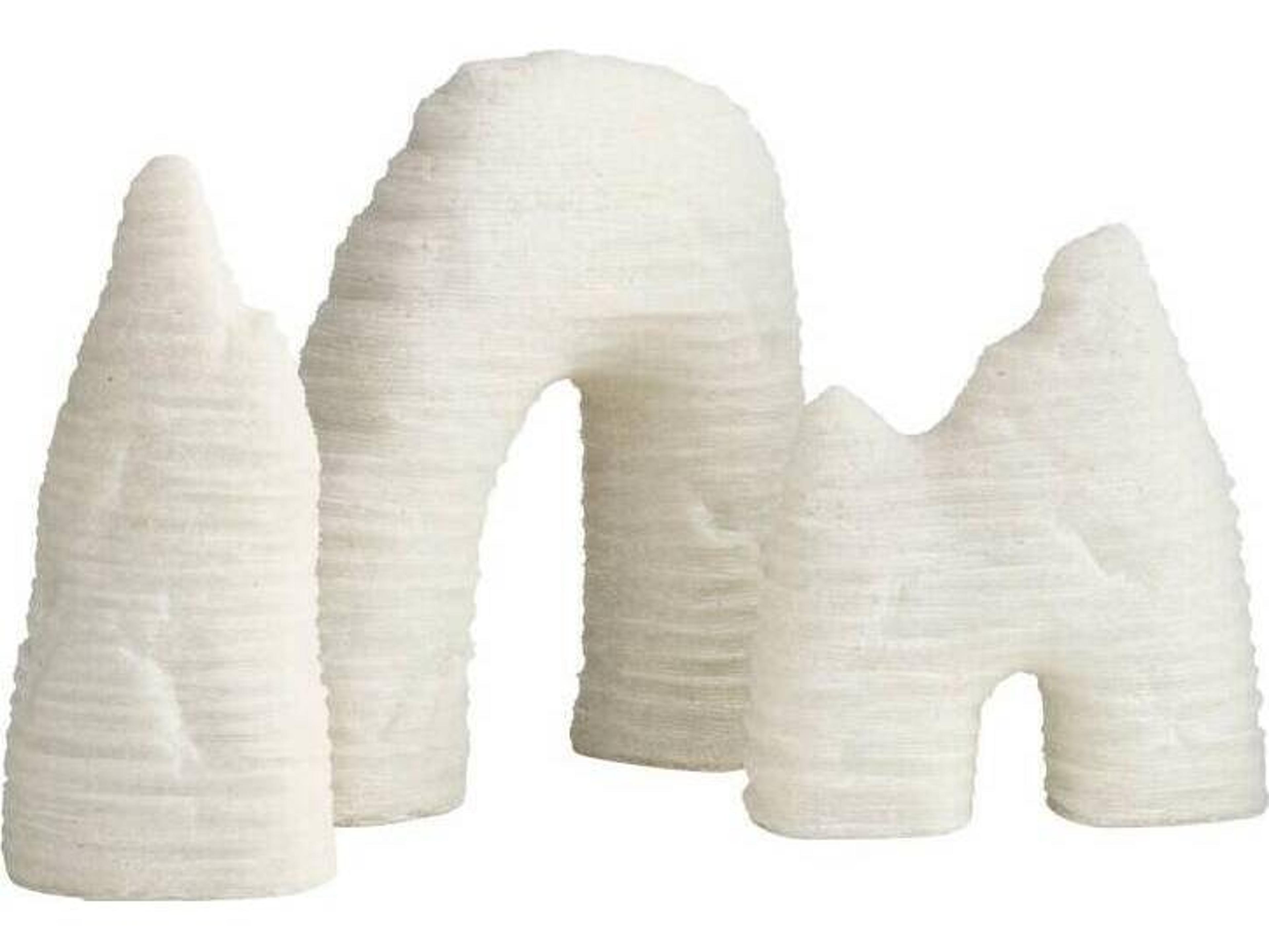 Isla Sculpture Set of 3 Ivory Ricestone