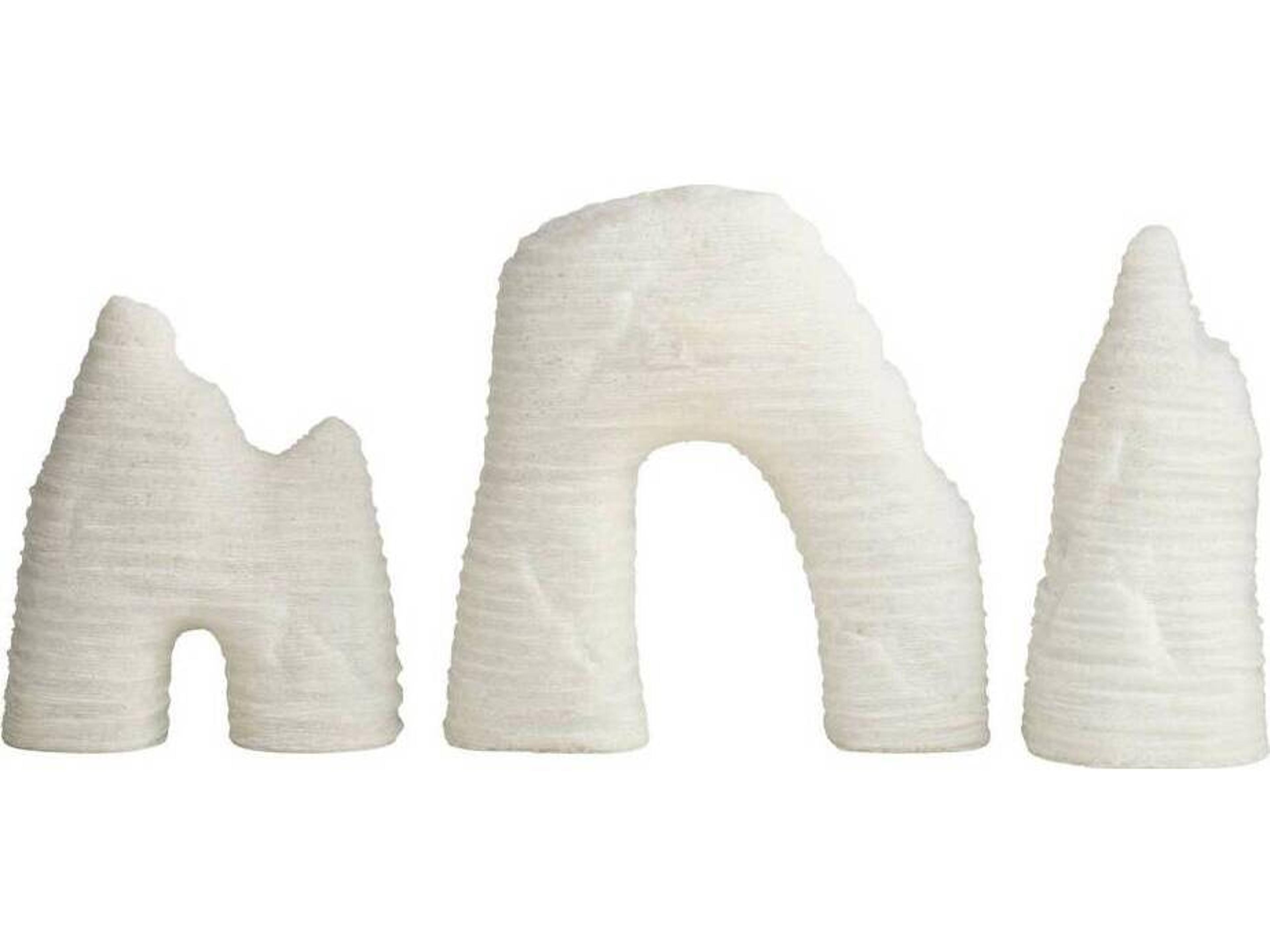 Arteriors Home Isla Ivory White Sculptures Set of 3