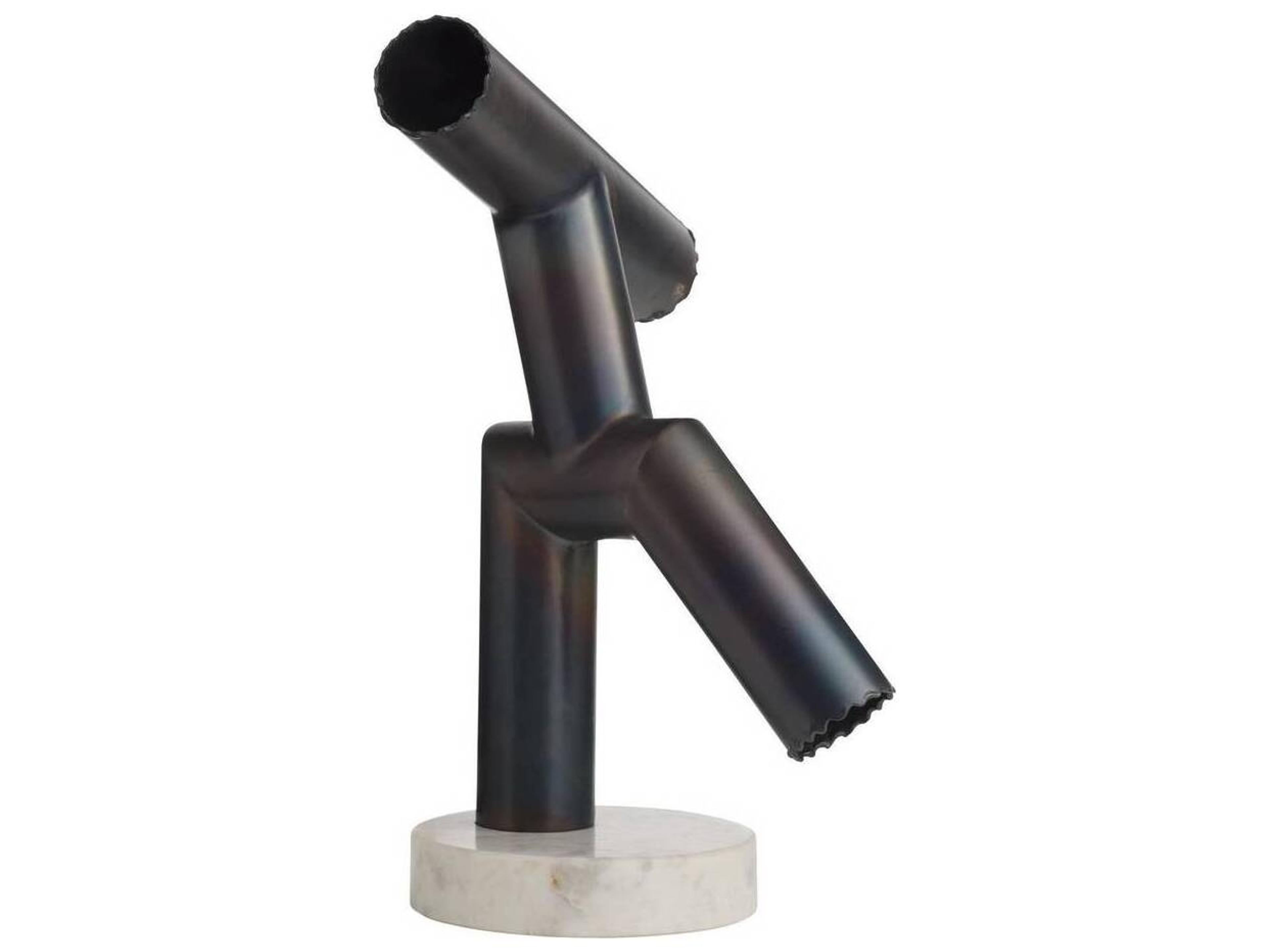 Arteriors Home Kouame Burnt Iron White Black Sculpture