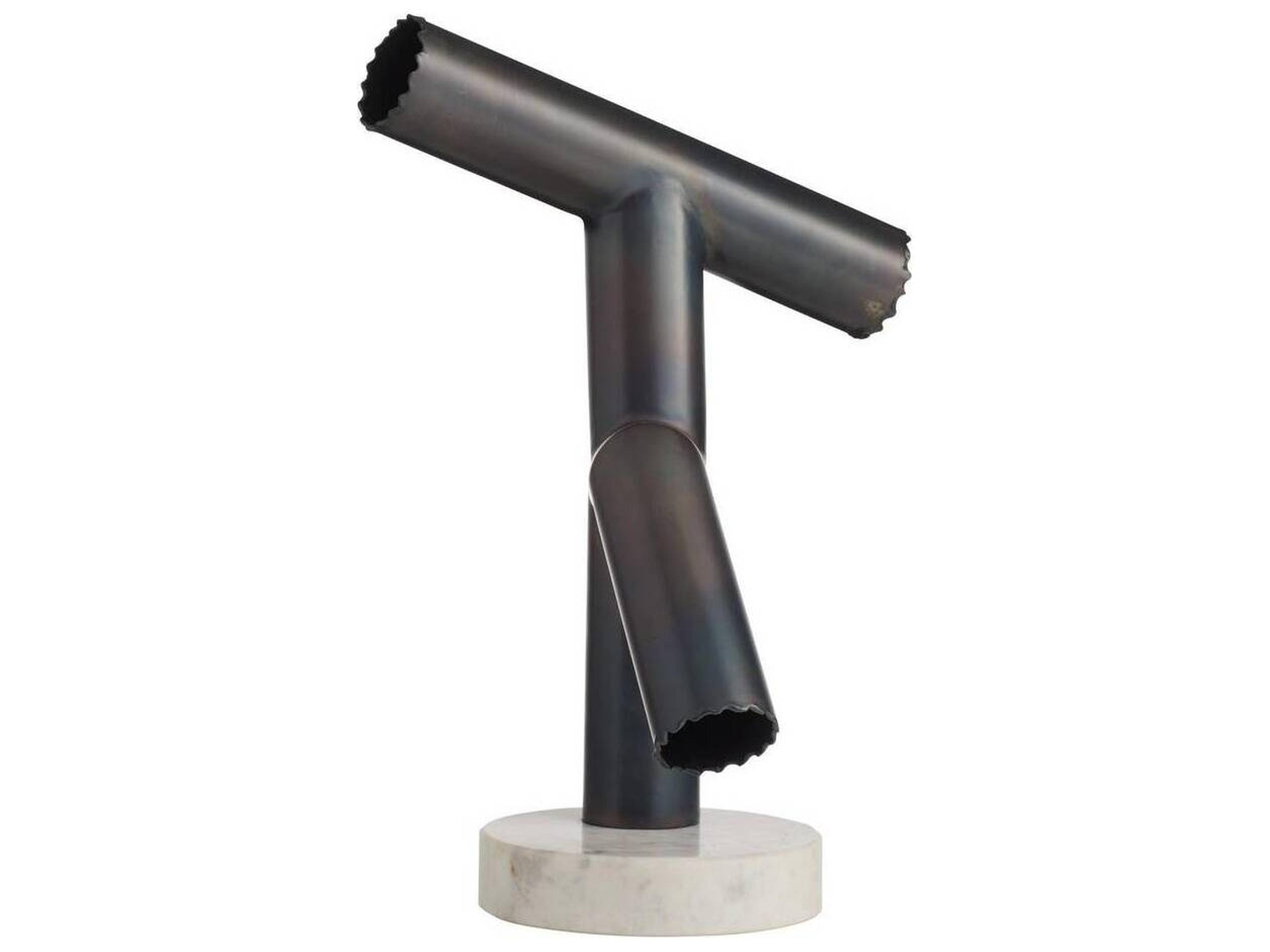 Arteriors Home Kouame Burnt Iron White Black Sculpture