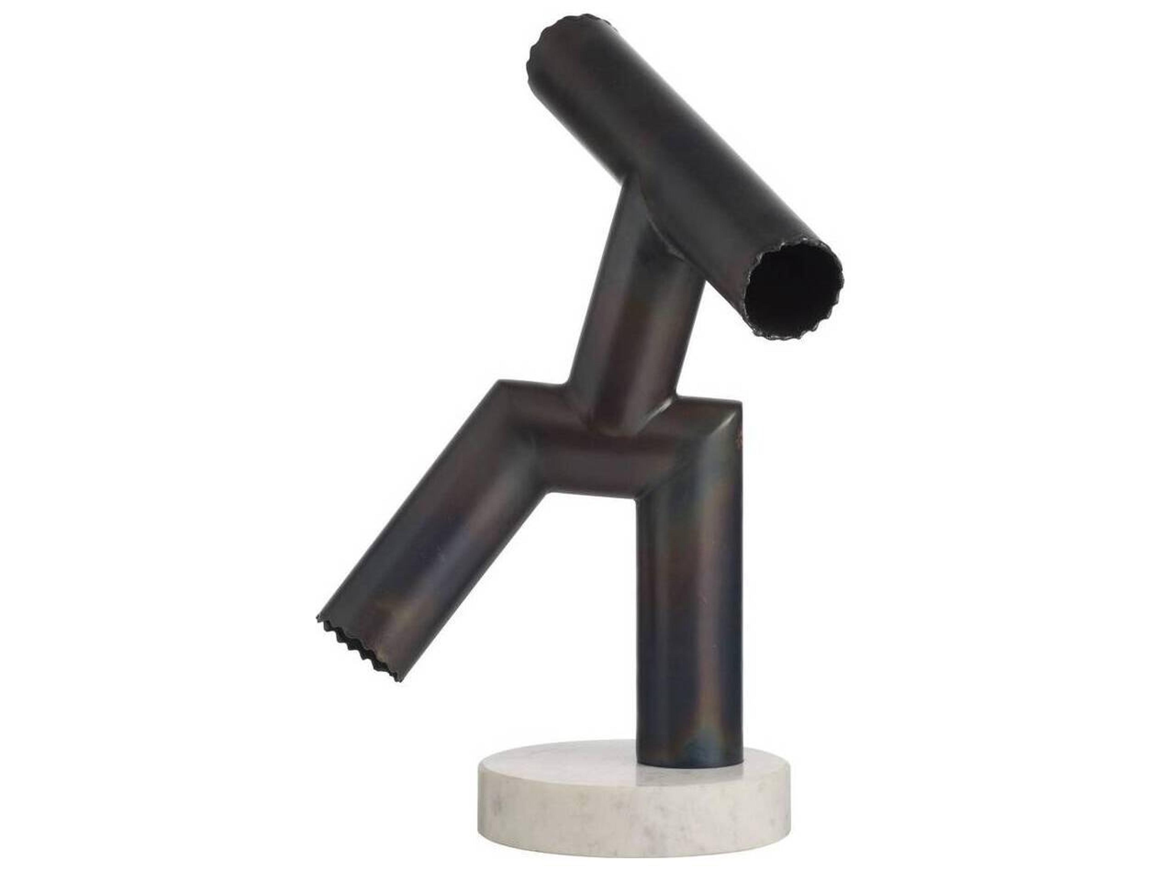Arteriors Home Kouame Burnt Iron White Black Sculpture