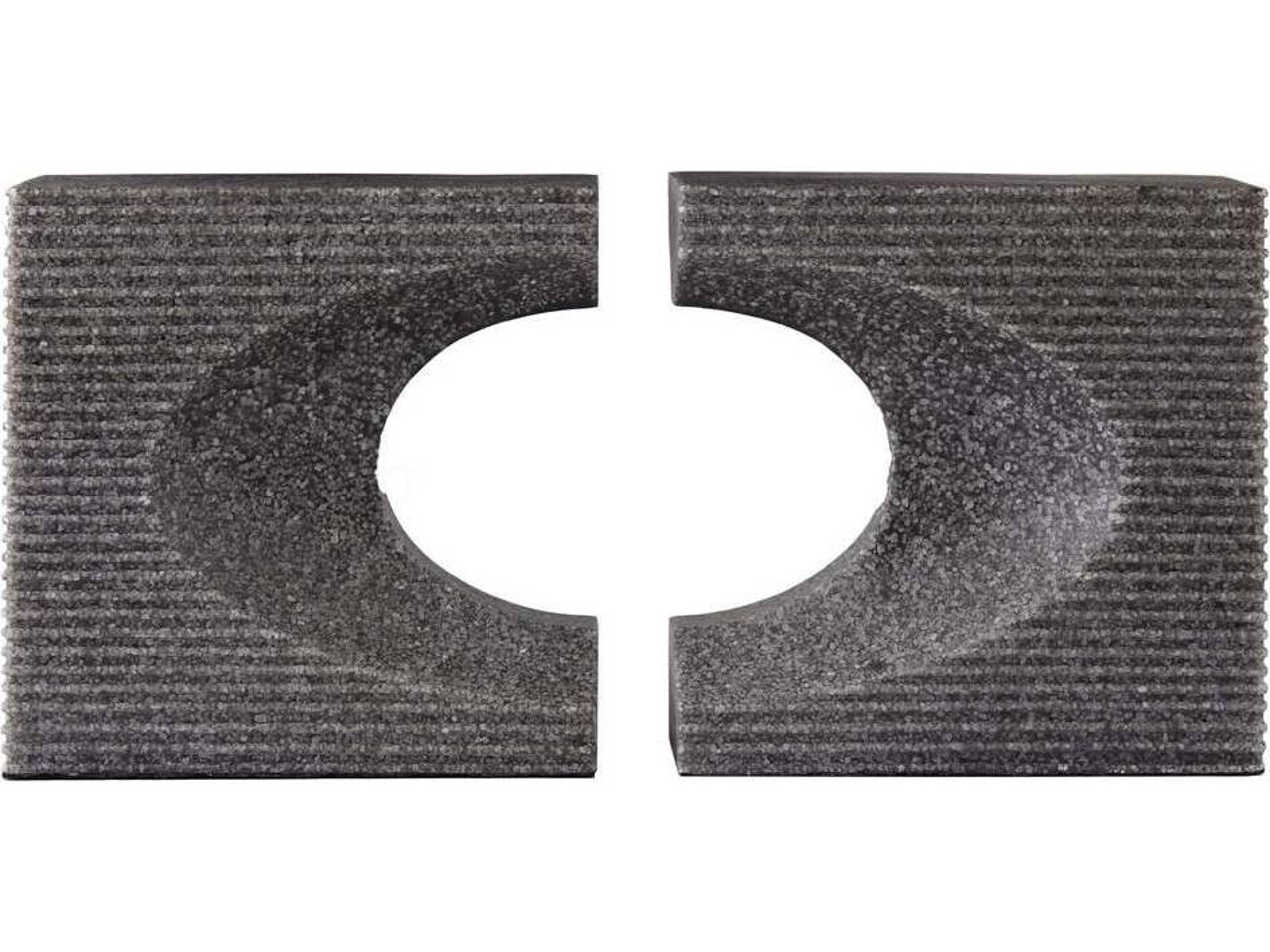 Wolcott Bookends Set of 2 Graphite Ricestone