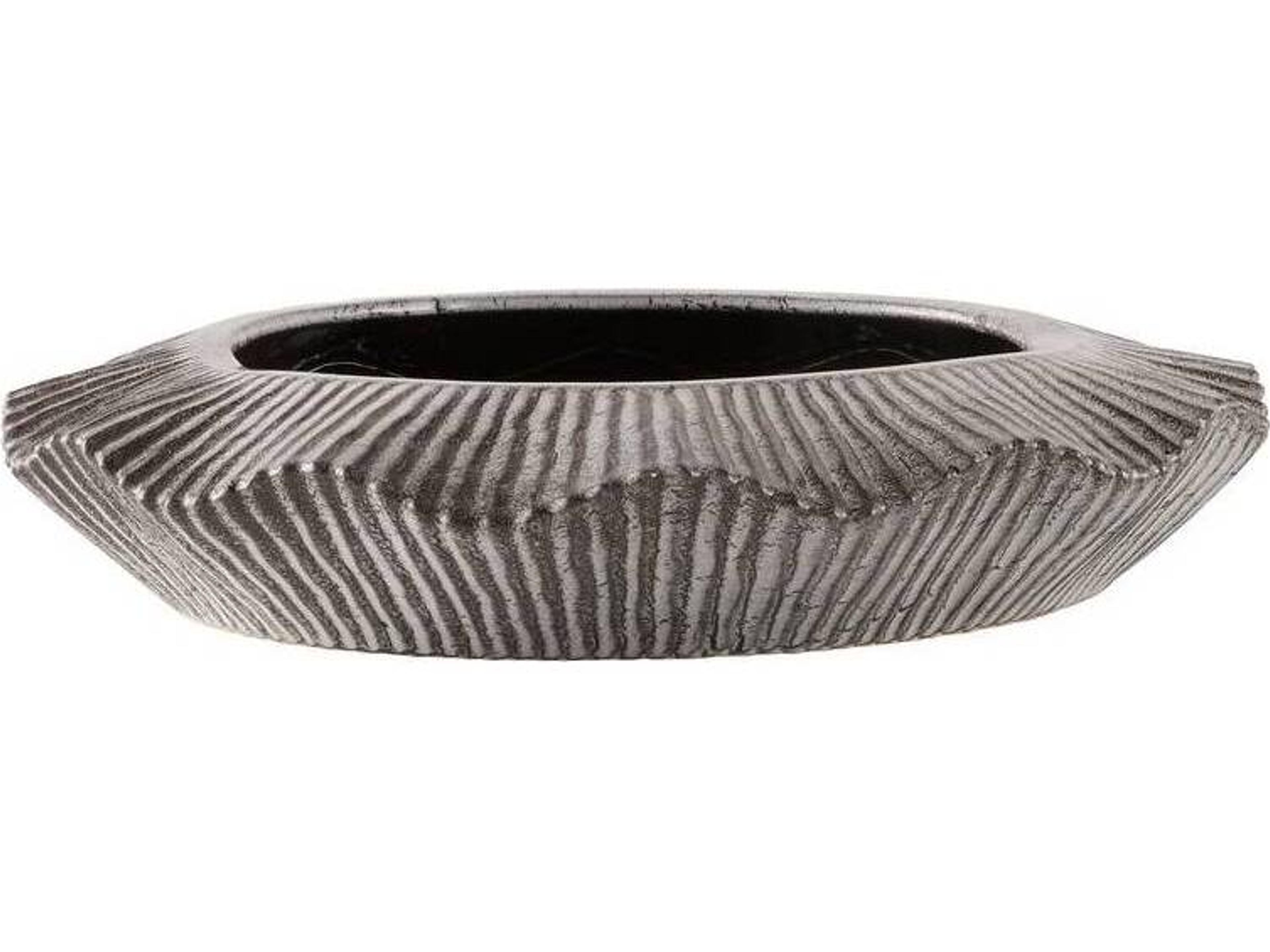 Escada Planter Platinum Crackle Ceramic