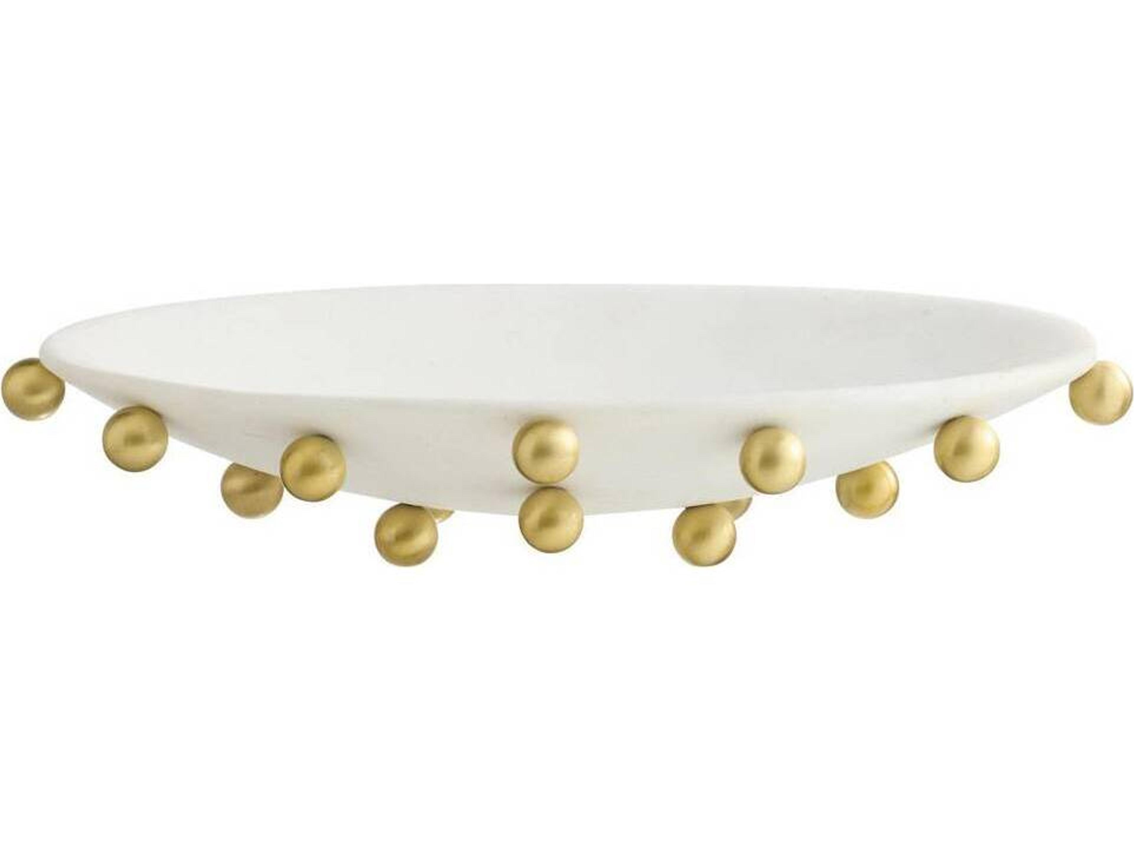Arteriors Home Katherine Ivory Antique Brass White Gold Centerpiece