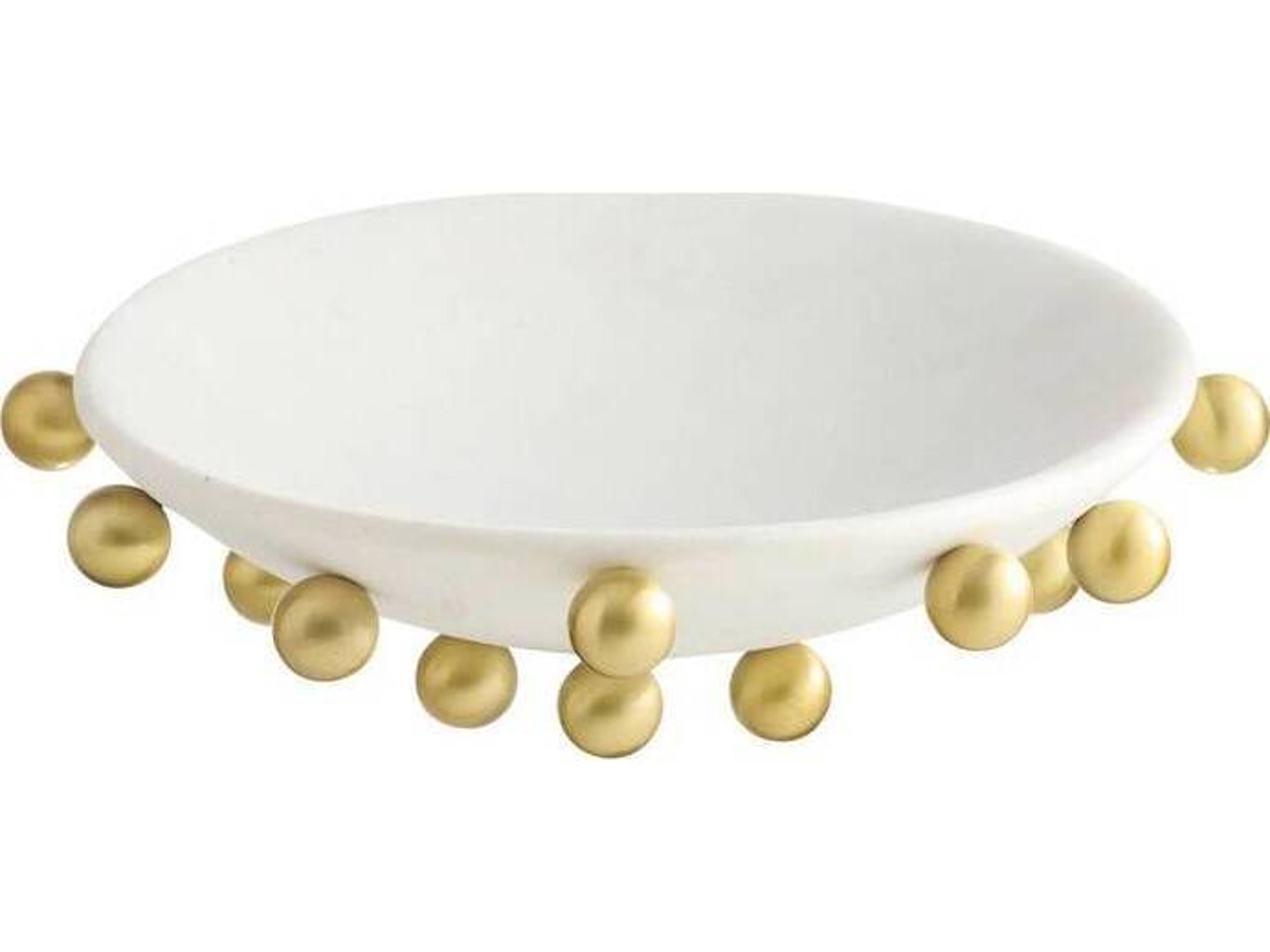 Arteriors Home Katherine Ivory Antique Brass White Gold Centerpiece