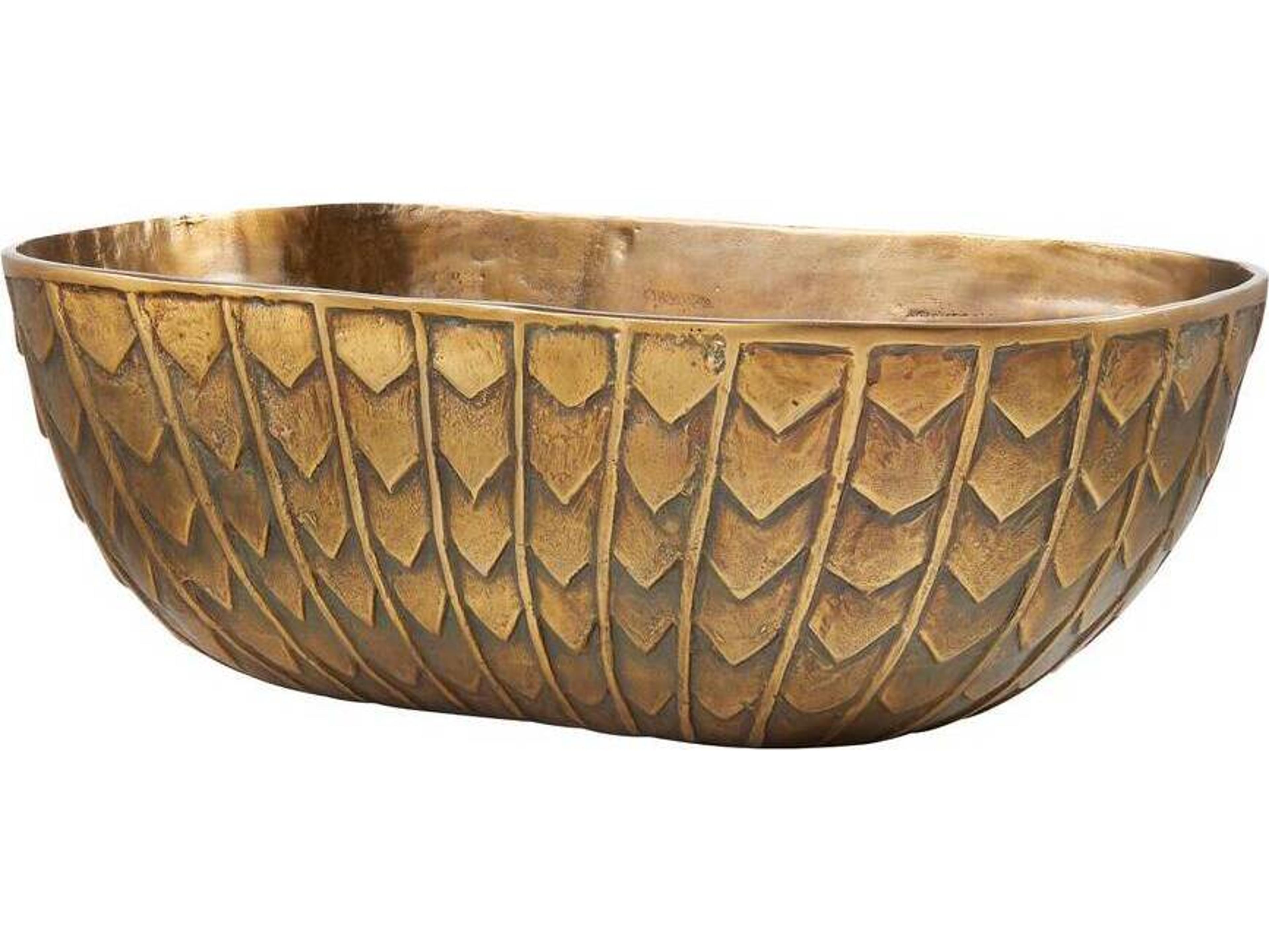Ezekial Centerpiece Antique Brass Sculptural Bowl