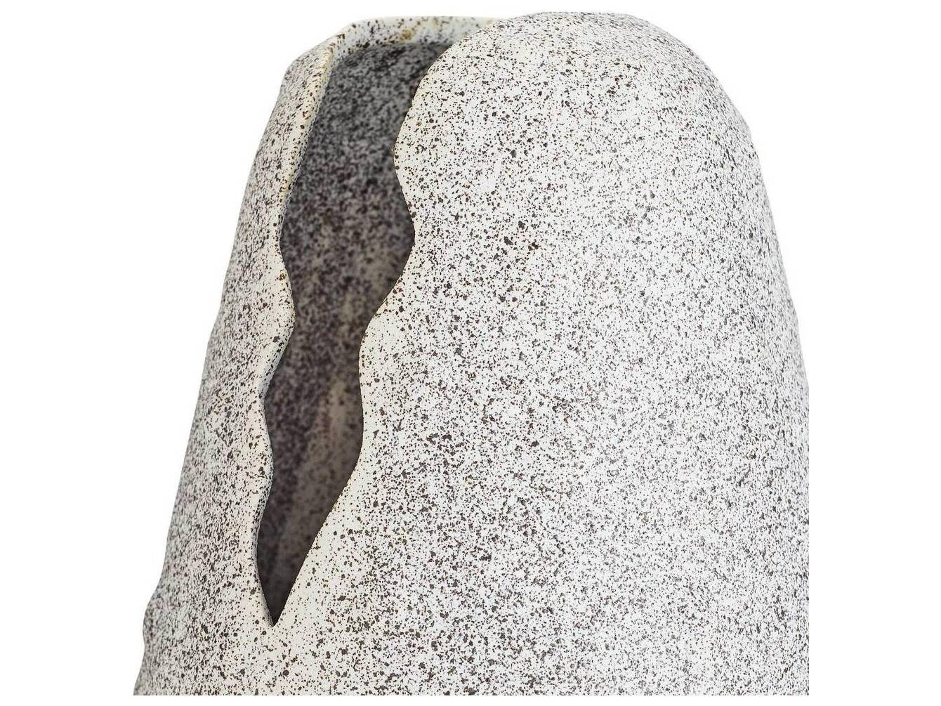 Arteriors Home White Crackle Charcoal Wash Vase