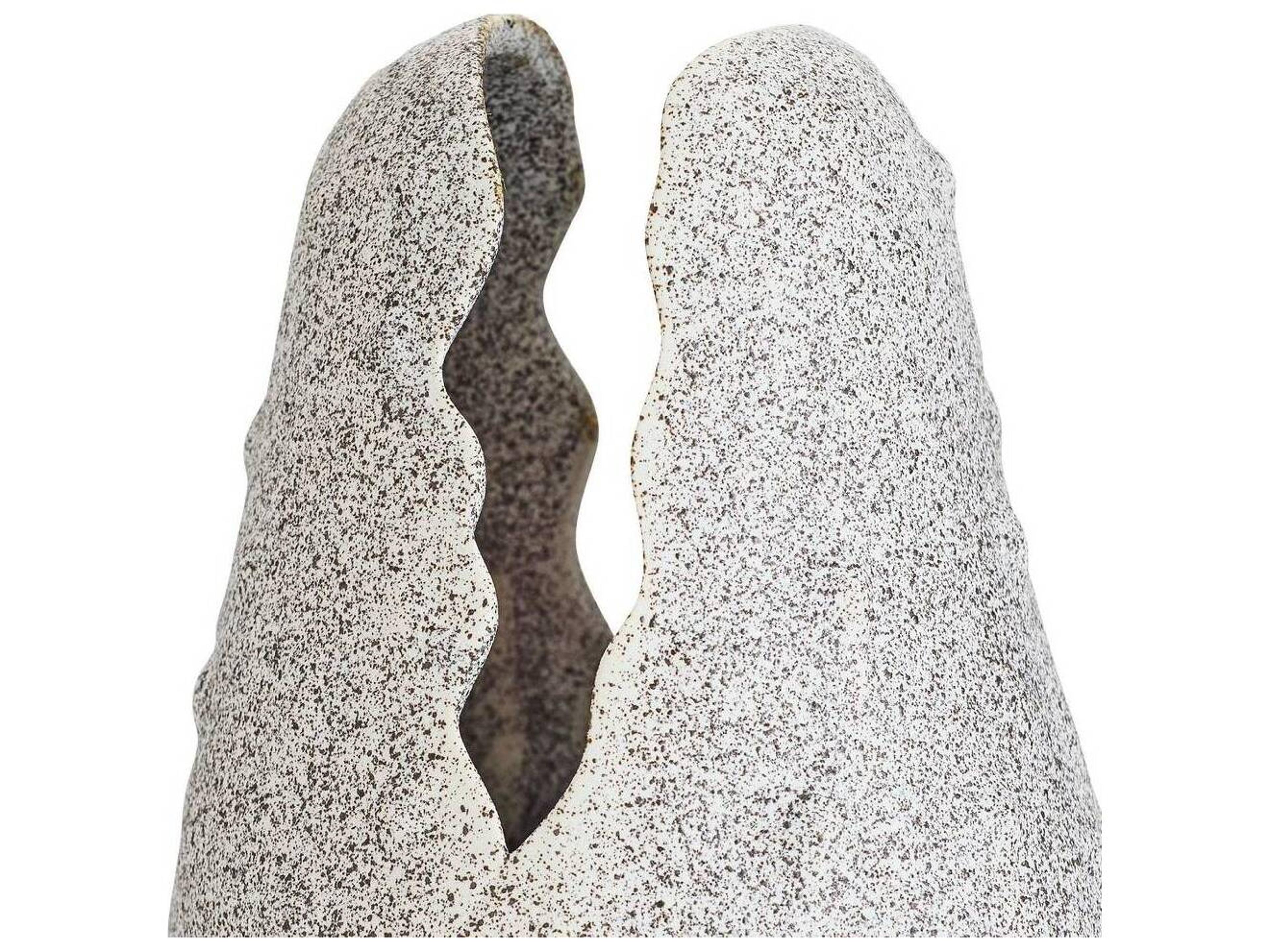 Arteriors Home White Crackle Charcoal Wash Vase