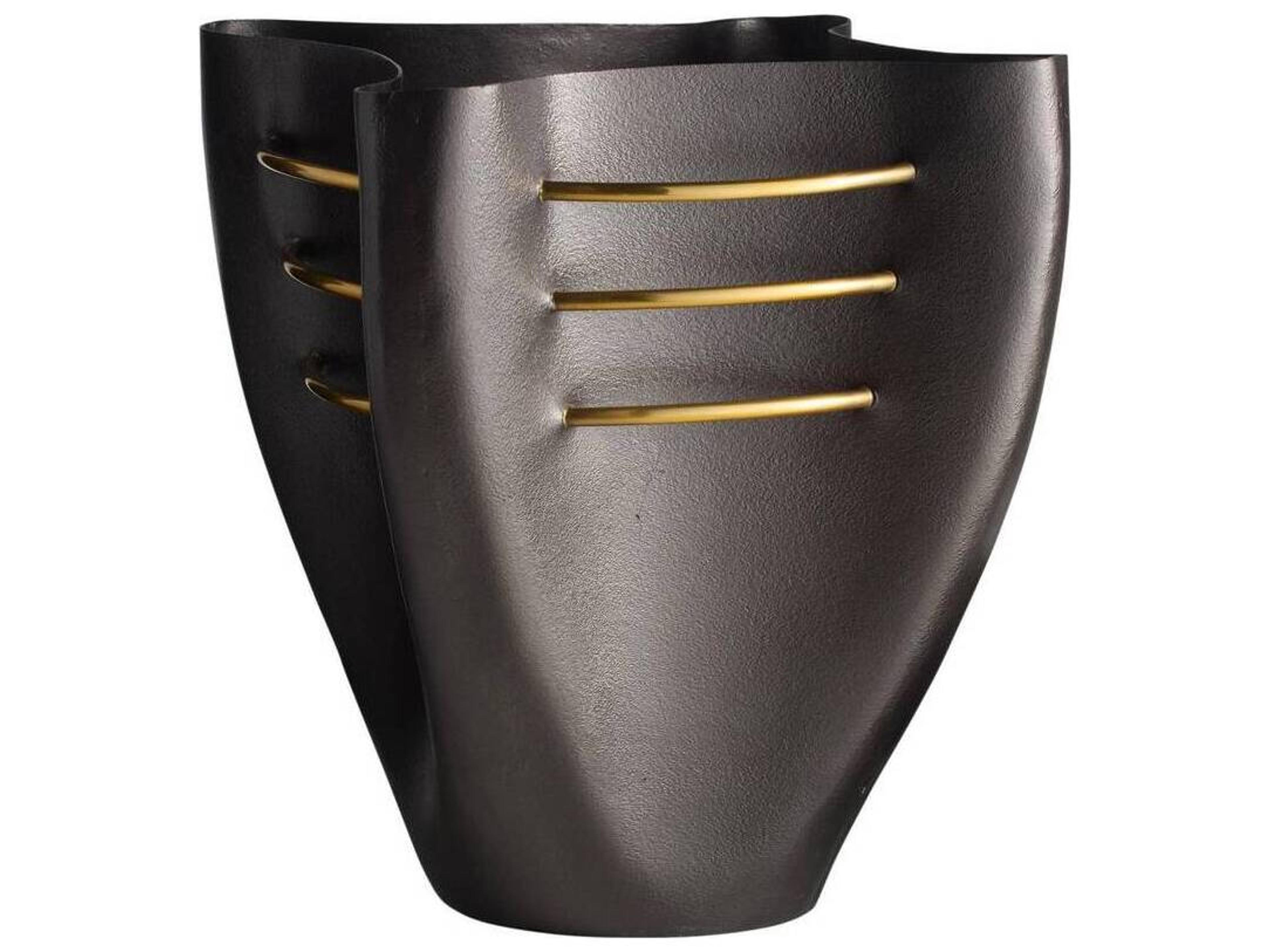 Arteriors Home Jerusha Blackened Antique Brass Gold Vase