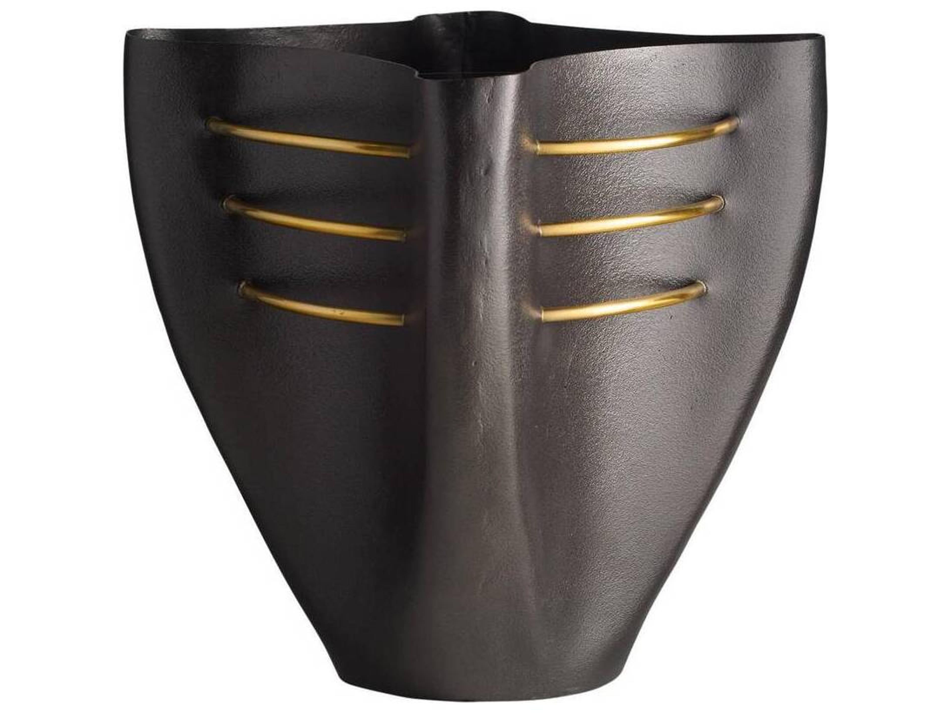 Jerusha Vase Blackened Aluminum and Brass