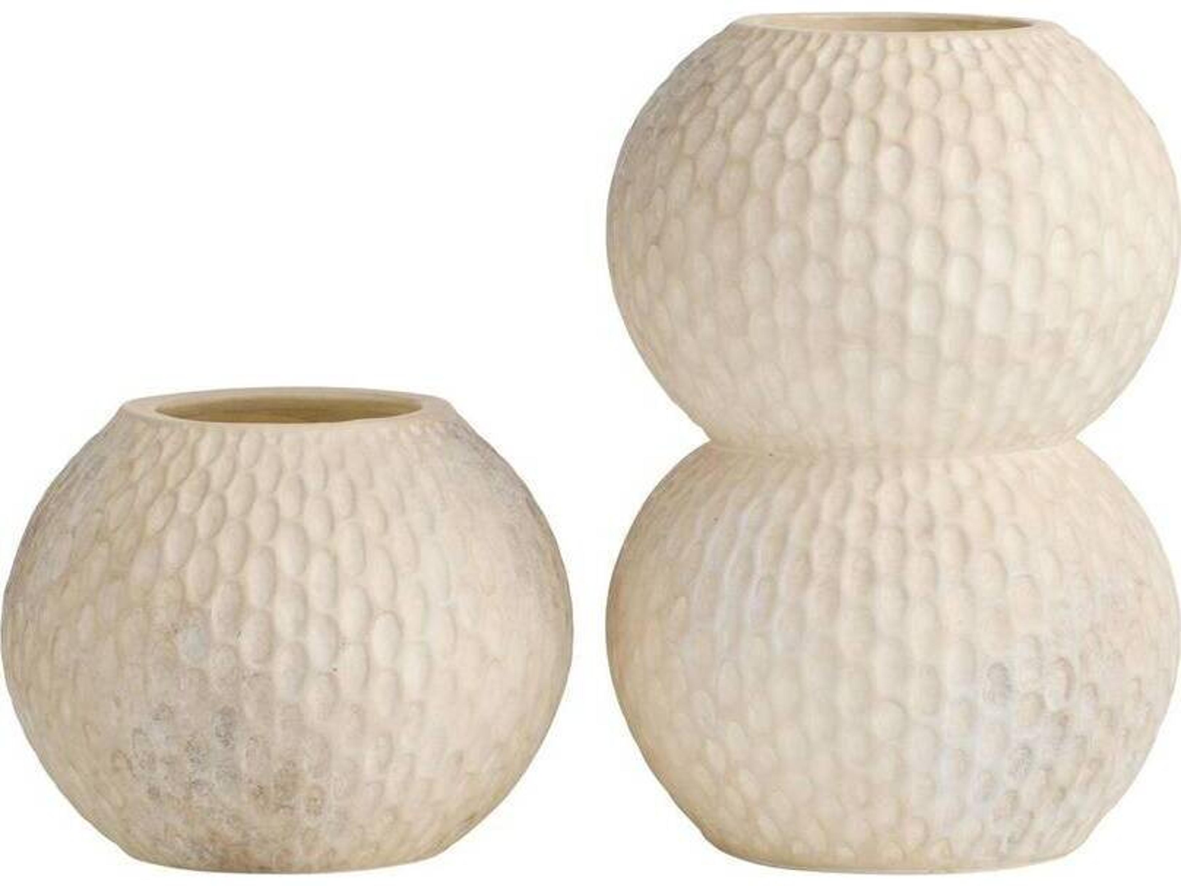 Arteriors Home Kayli Egg Shell White Vases Set of 2