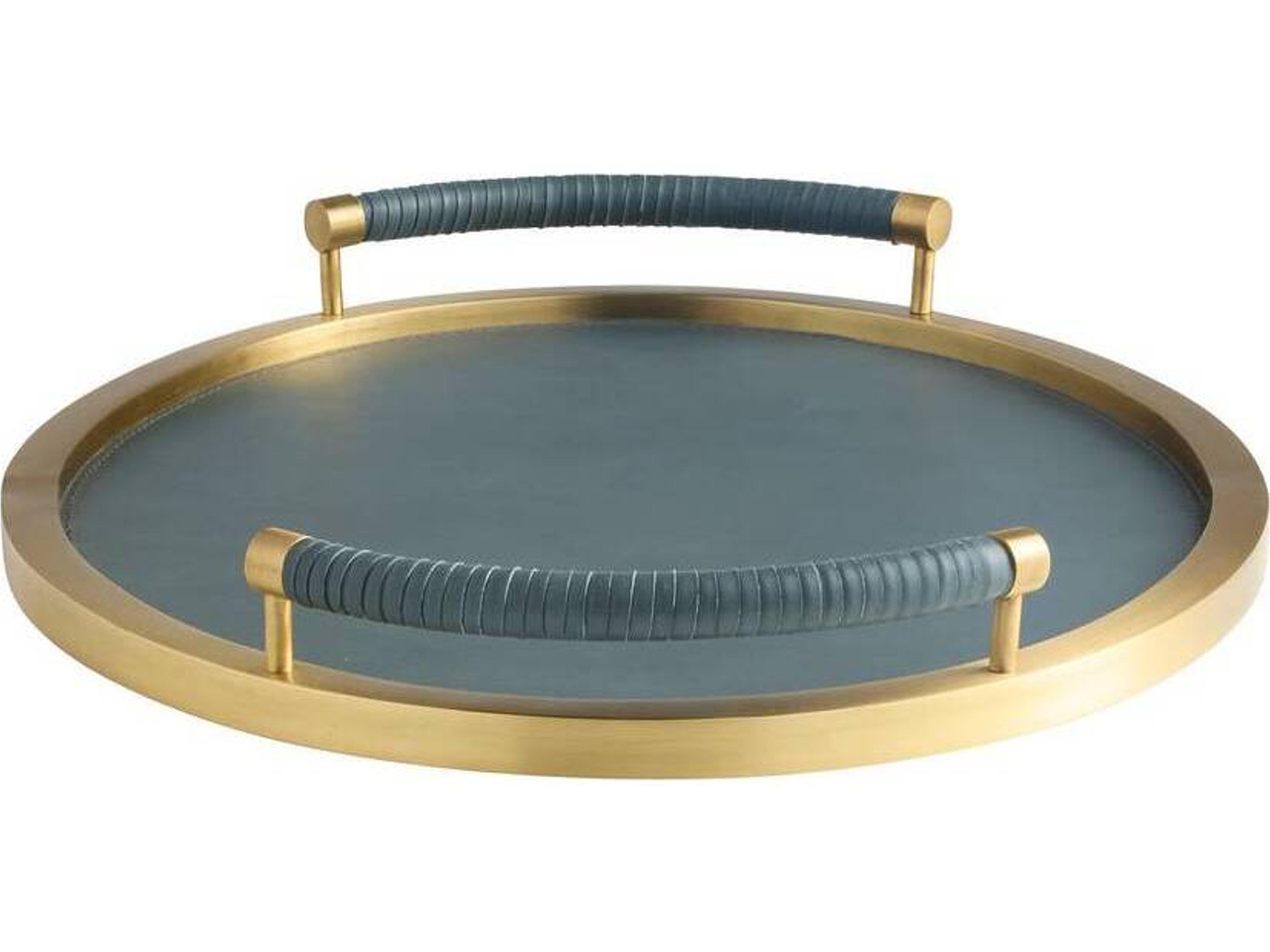 Arteriors Home Antique Brass Slate Serving Tray