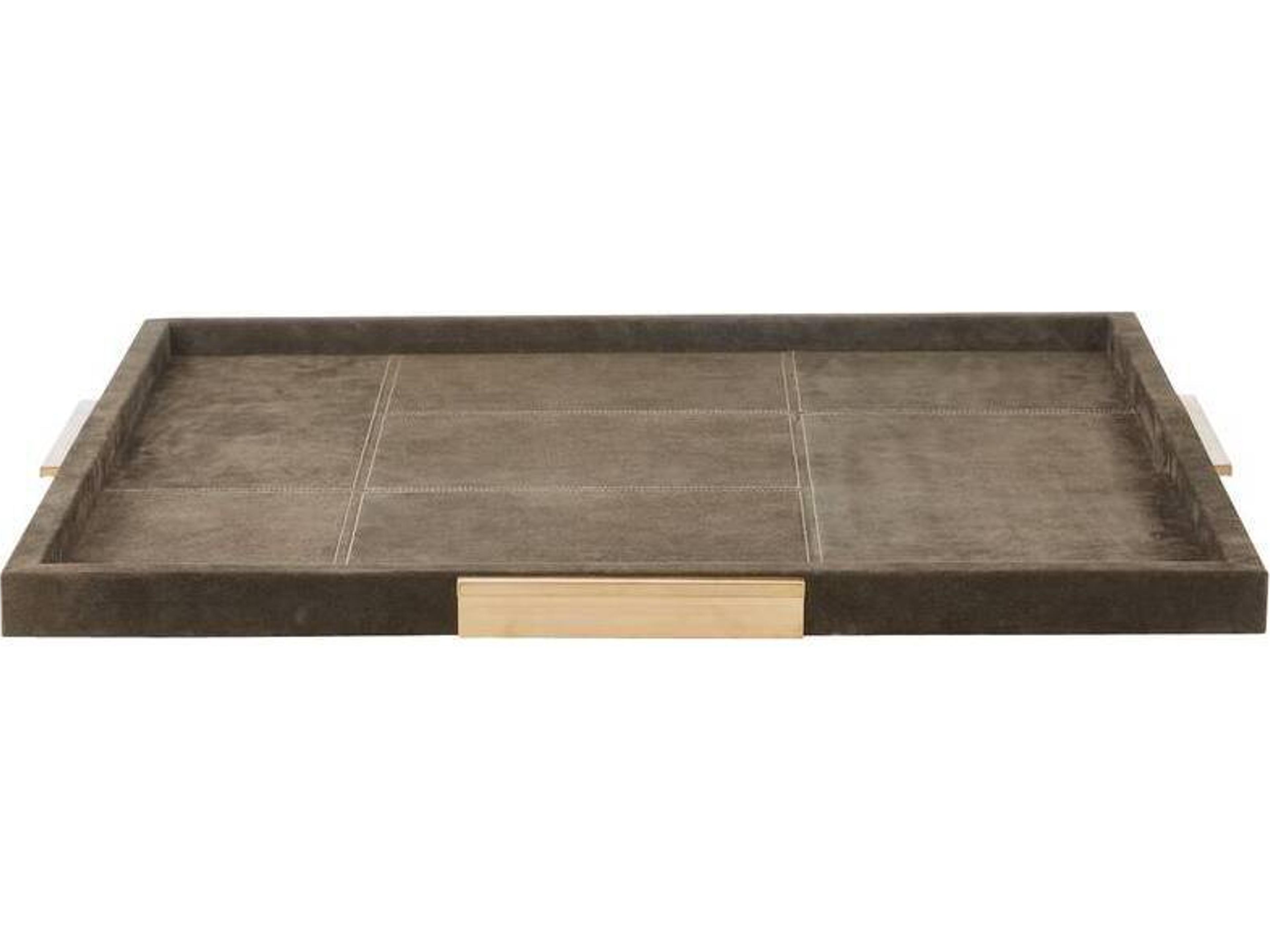 Arteriors Home Moss Gray Antique Brass Serving Tray