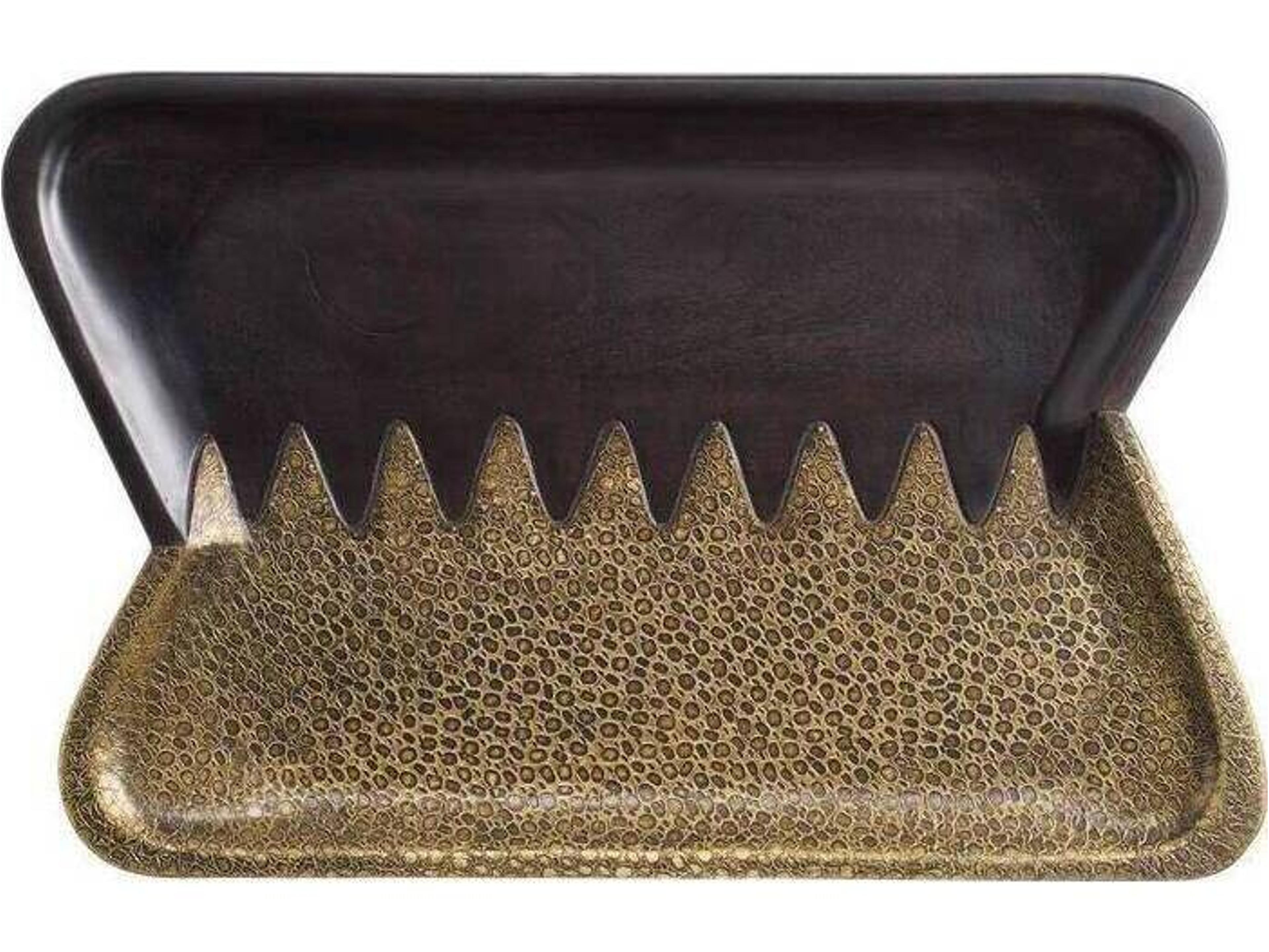 Arteriors Home Kolby Antique Brass Umber Gold Brown Serving Tray