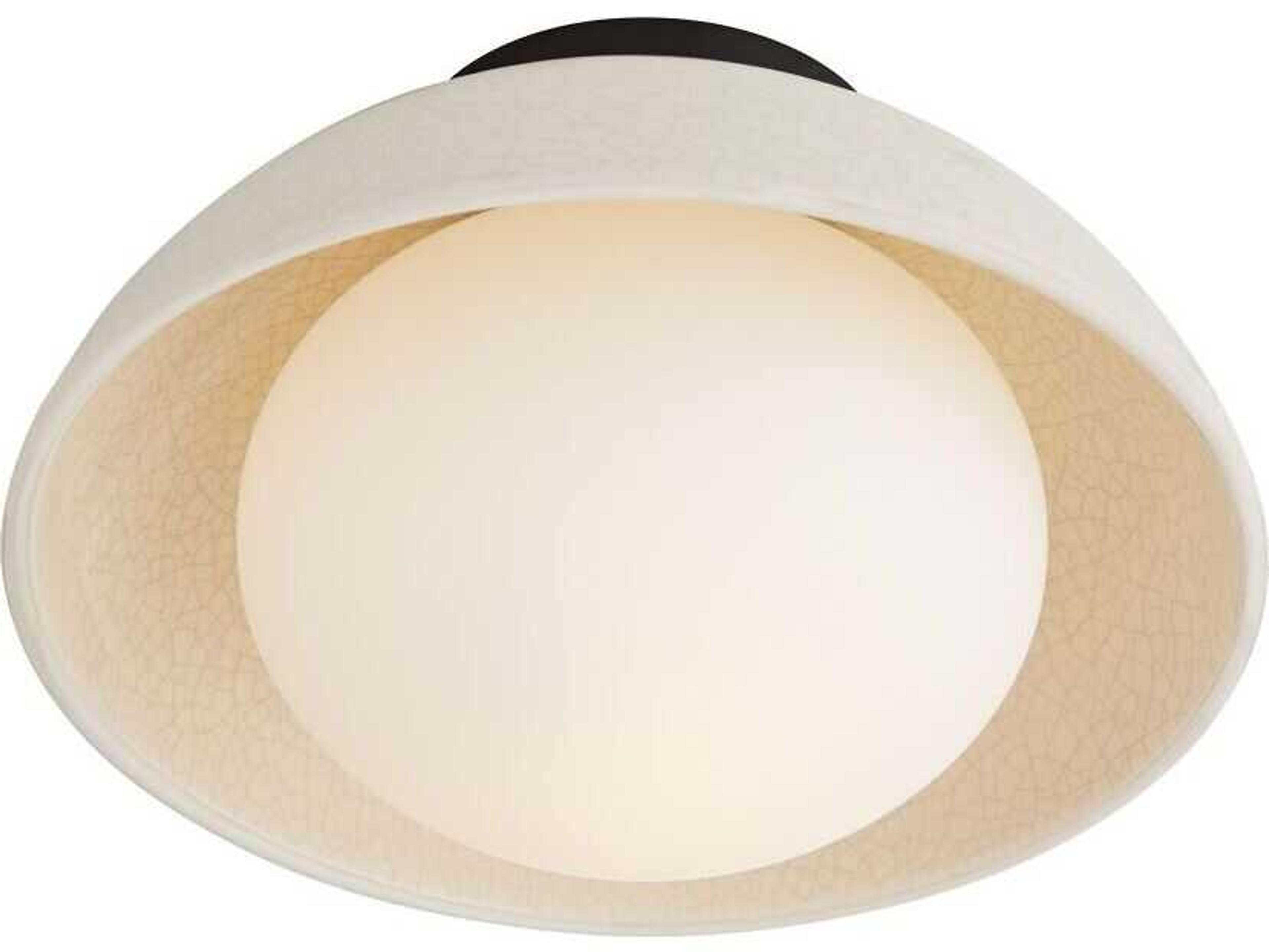 Arteriors Home Glaze 1-Light Blackened Steel Off White Dome Flush Mount
