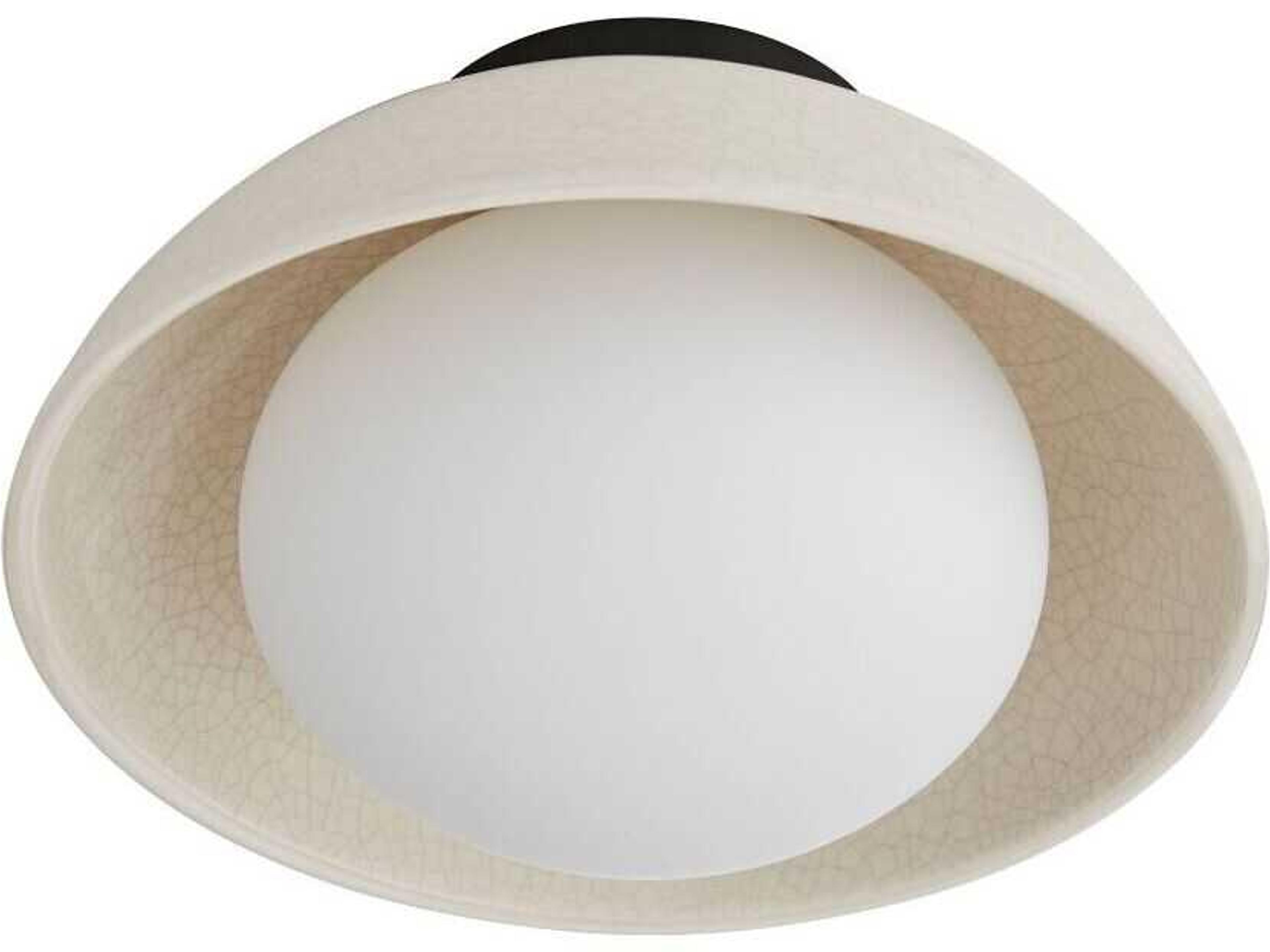 Arteriors Home Glaze 1-Light Blackened Steel Off White Dome Flush Mount