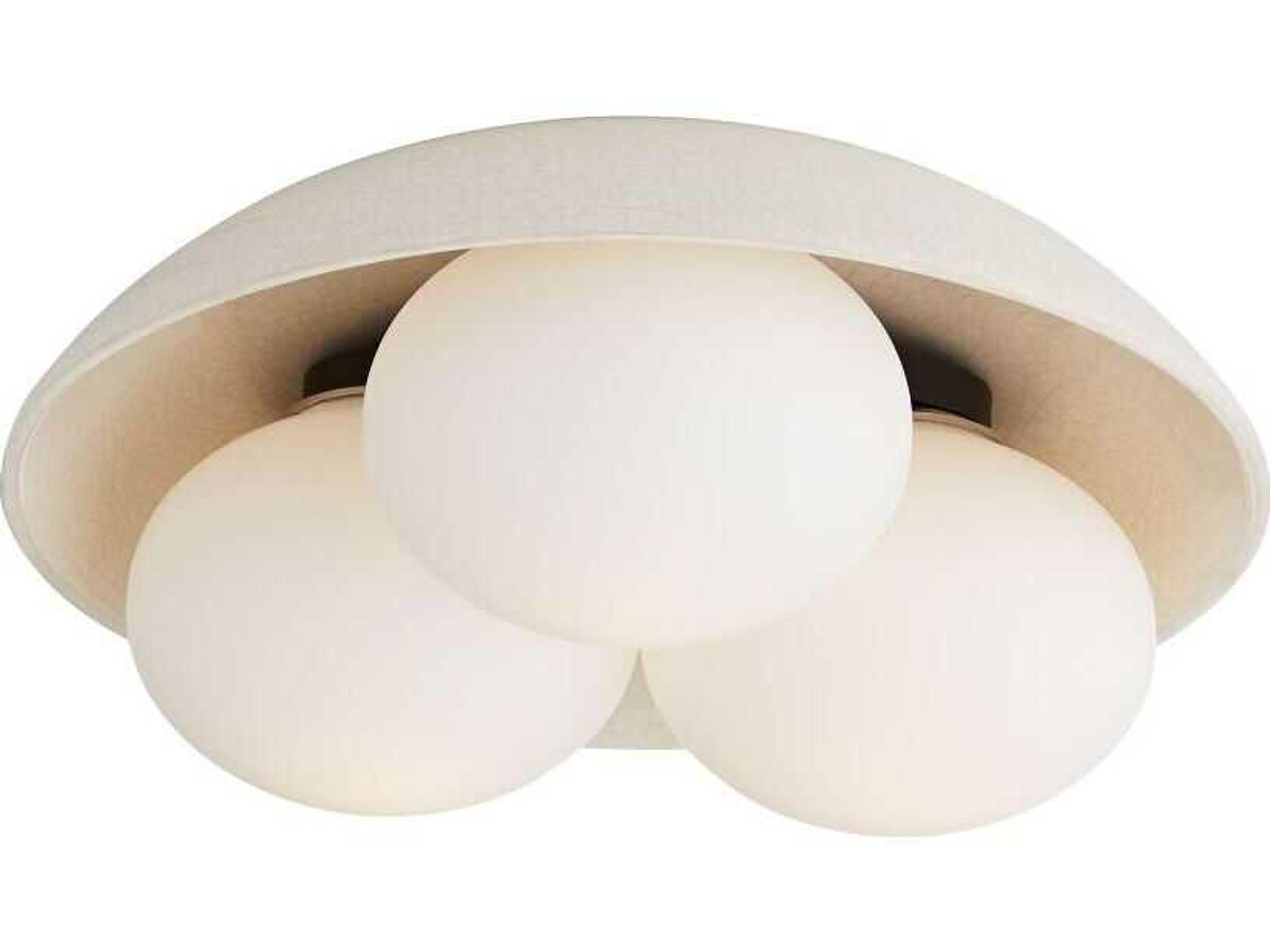 Arteriors Home Glaze 3-Light Blackened Steel Off White Dome Flush Mount