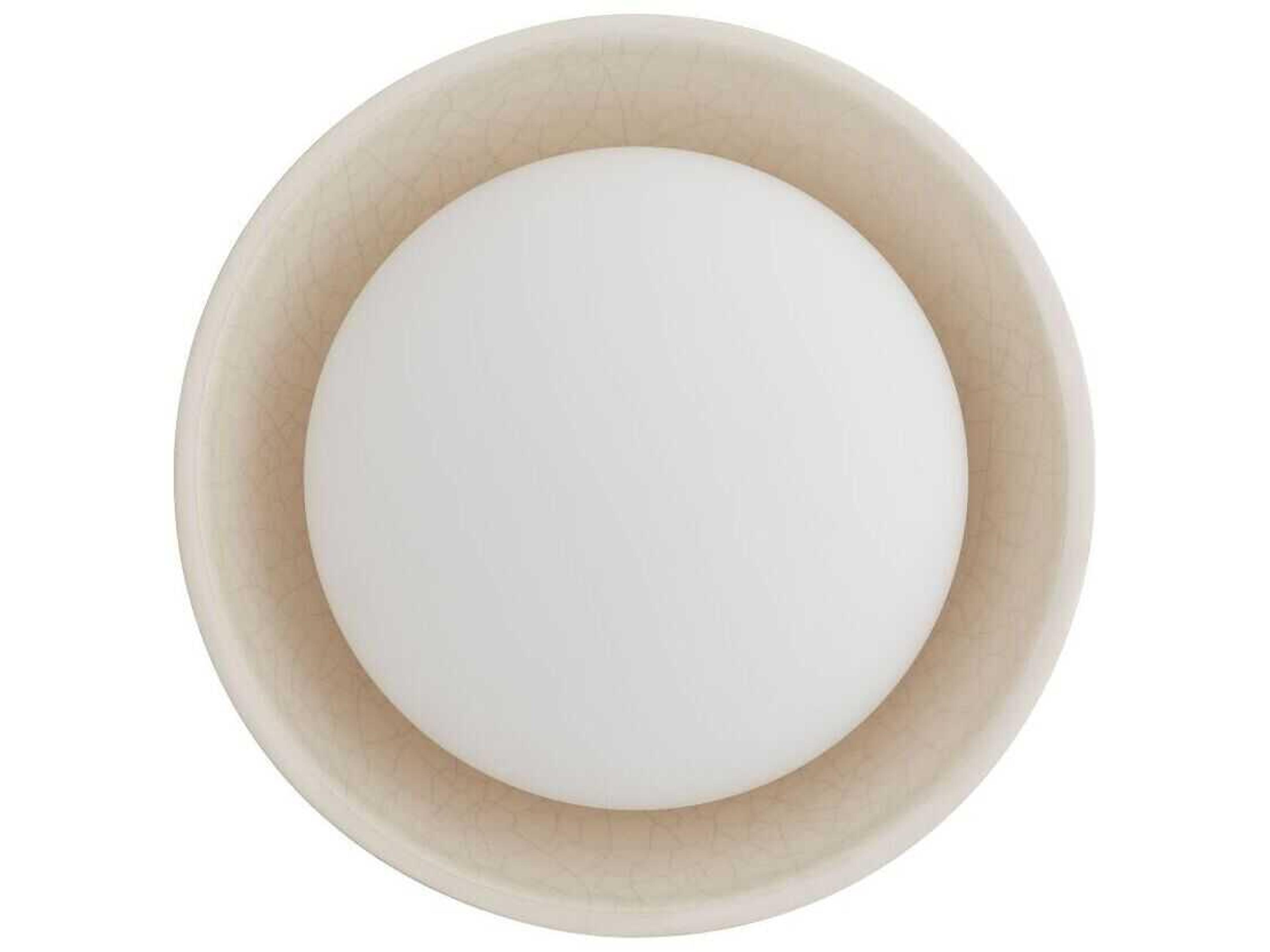 Small Wall Sconce Glaze Ivory Stained Crackle Ceramic