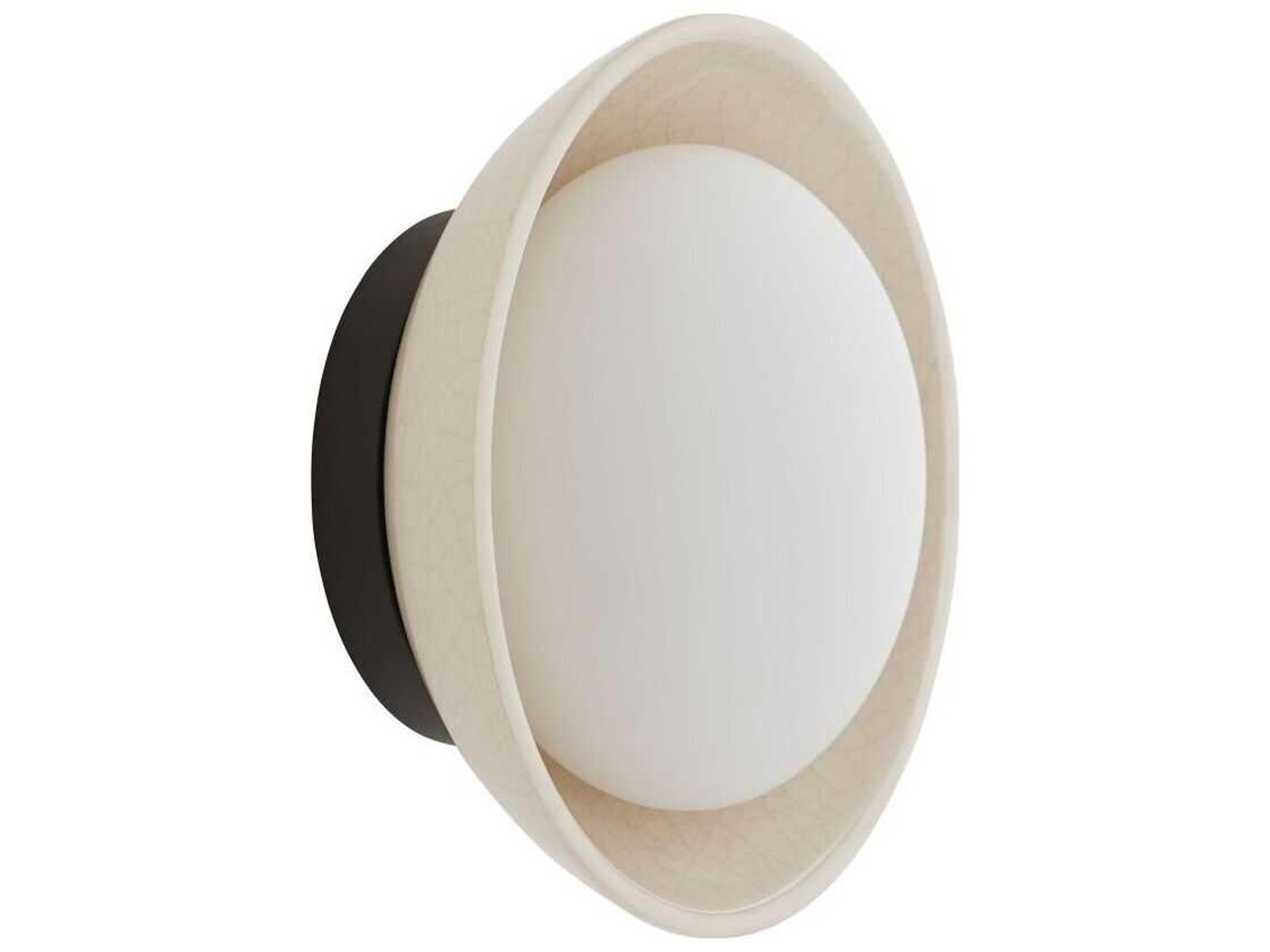 Arteriors Home Glaze 1-Light Blackened Steel Off White Wall Sconce