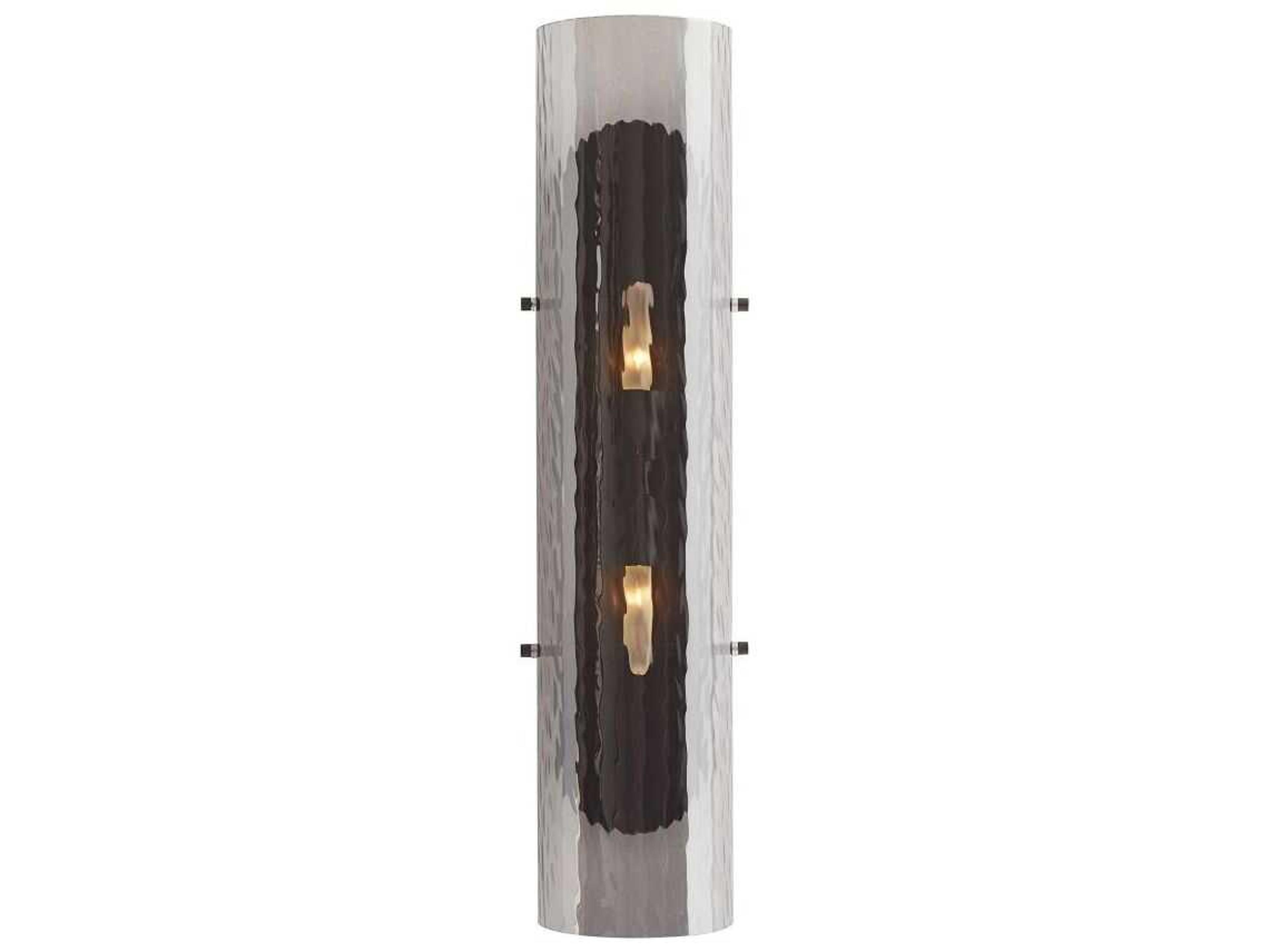 Bend Wall Sconce Blackened Steel Smoke Glass