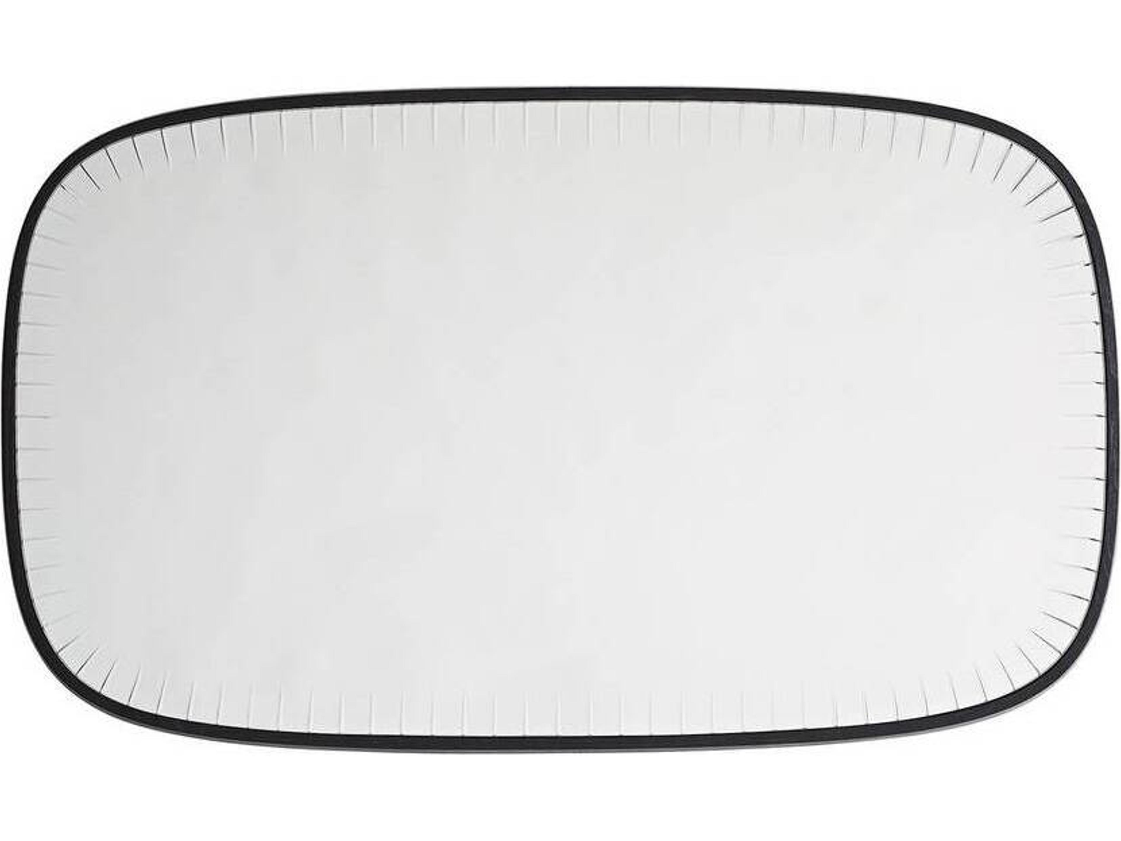 Cut Oblong Wall Mirror Black Ash Wood