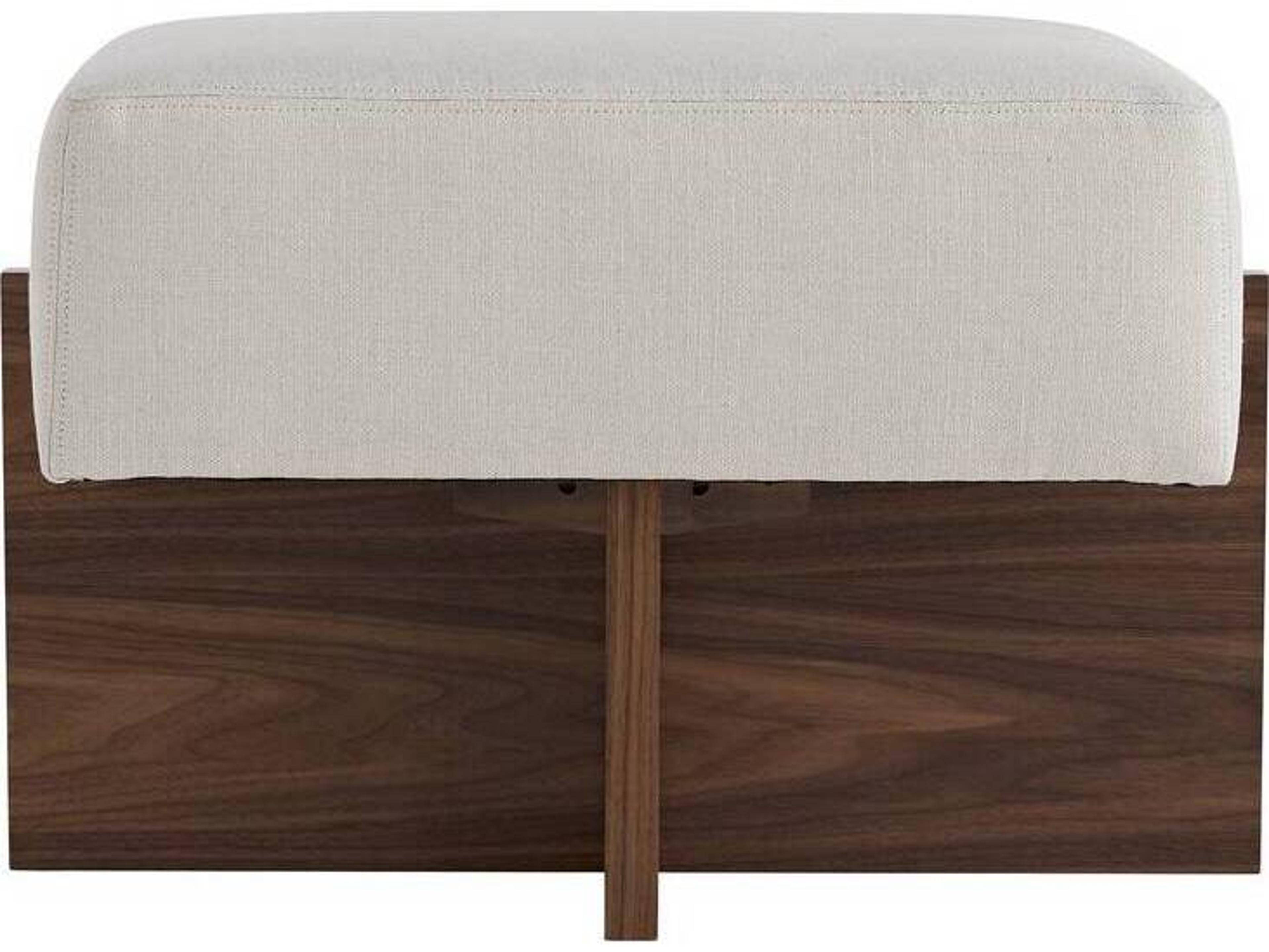 Tuck Upholstered Ottoman Modern Wood Base