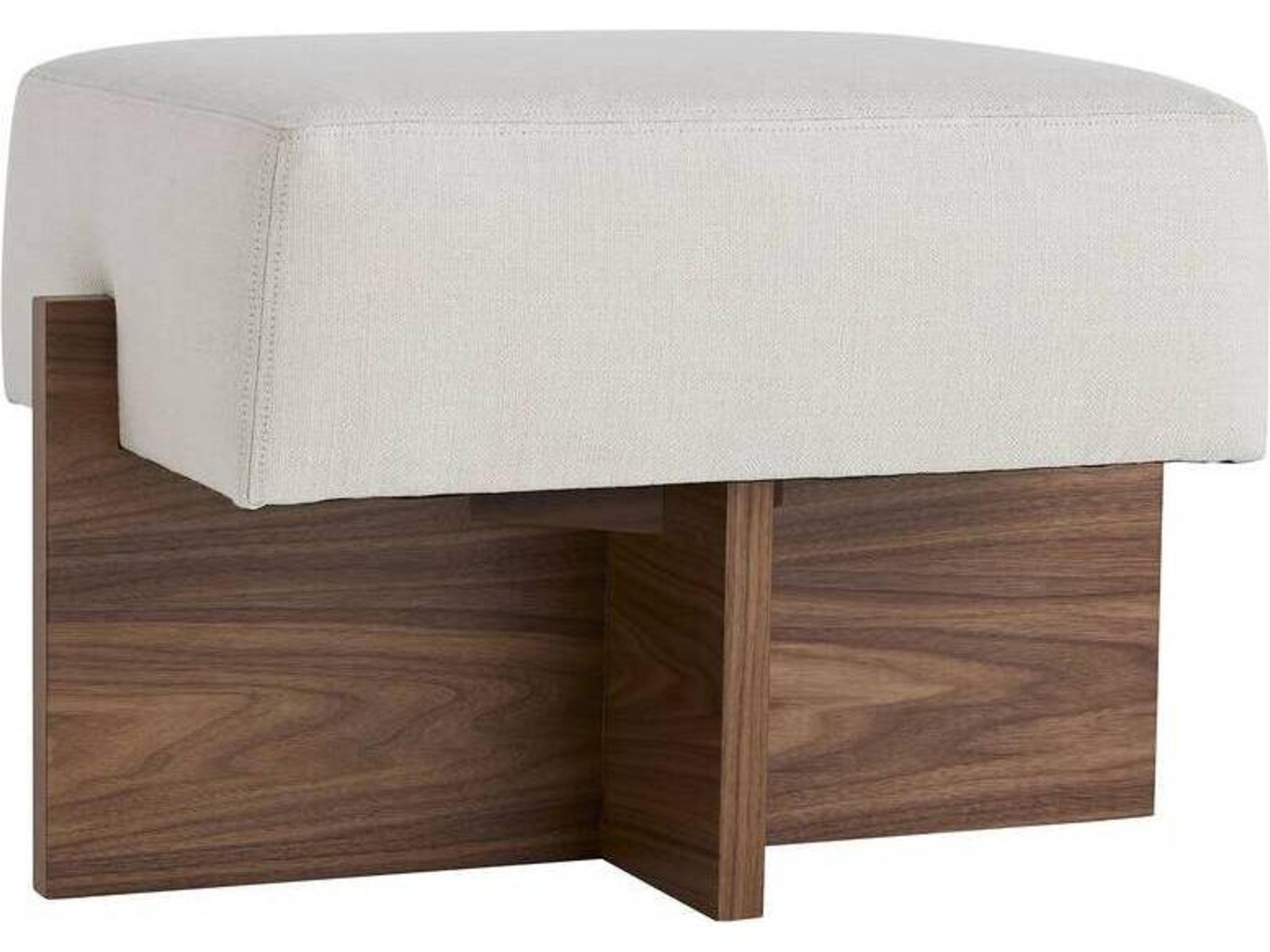 Arteriors Home Tuck Bone Jacobean White Upholstered Ottoman