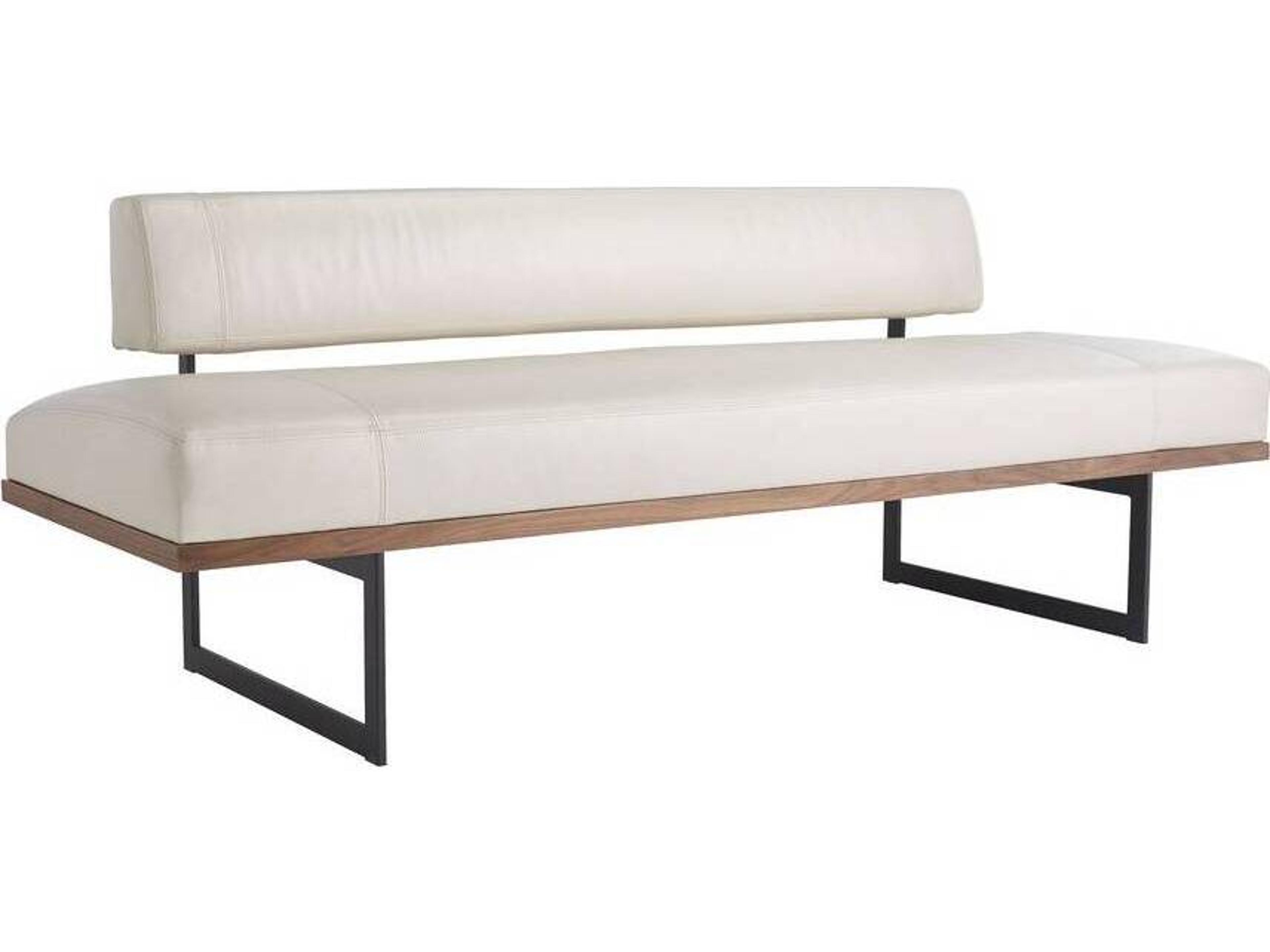 Tuck Bench Ivory Leather