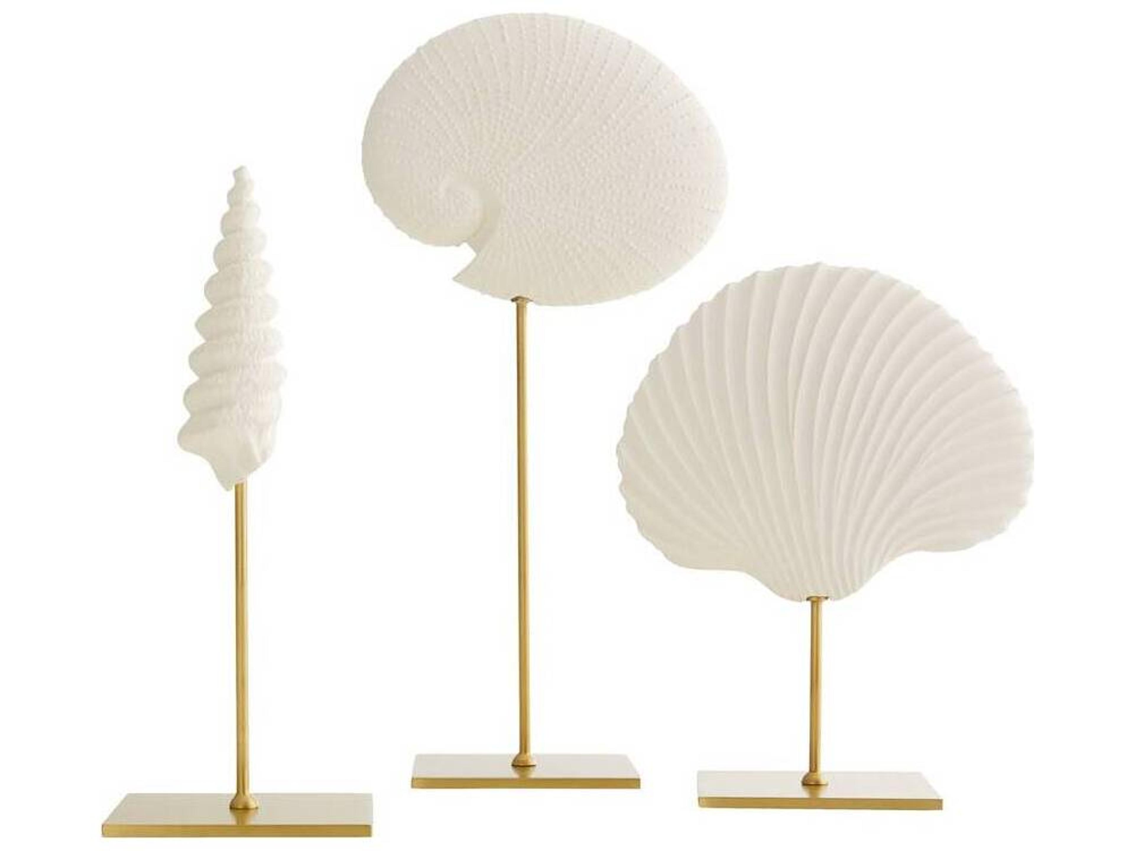 Arteriors Home Shell White Sculpture Set of 3