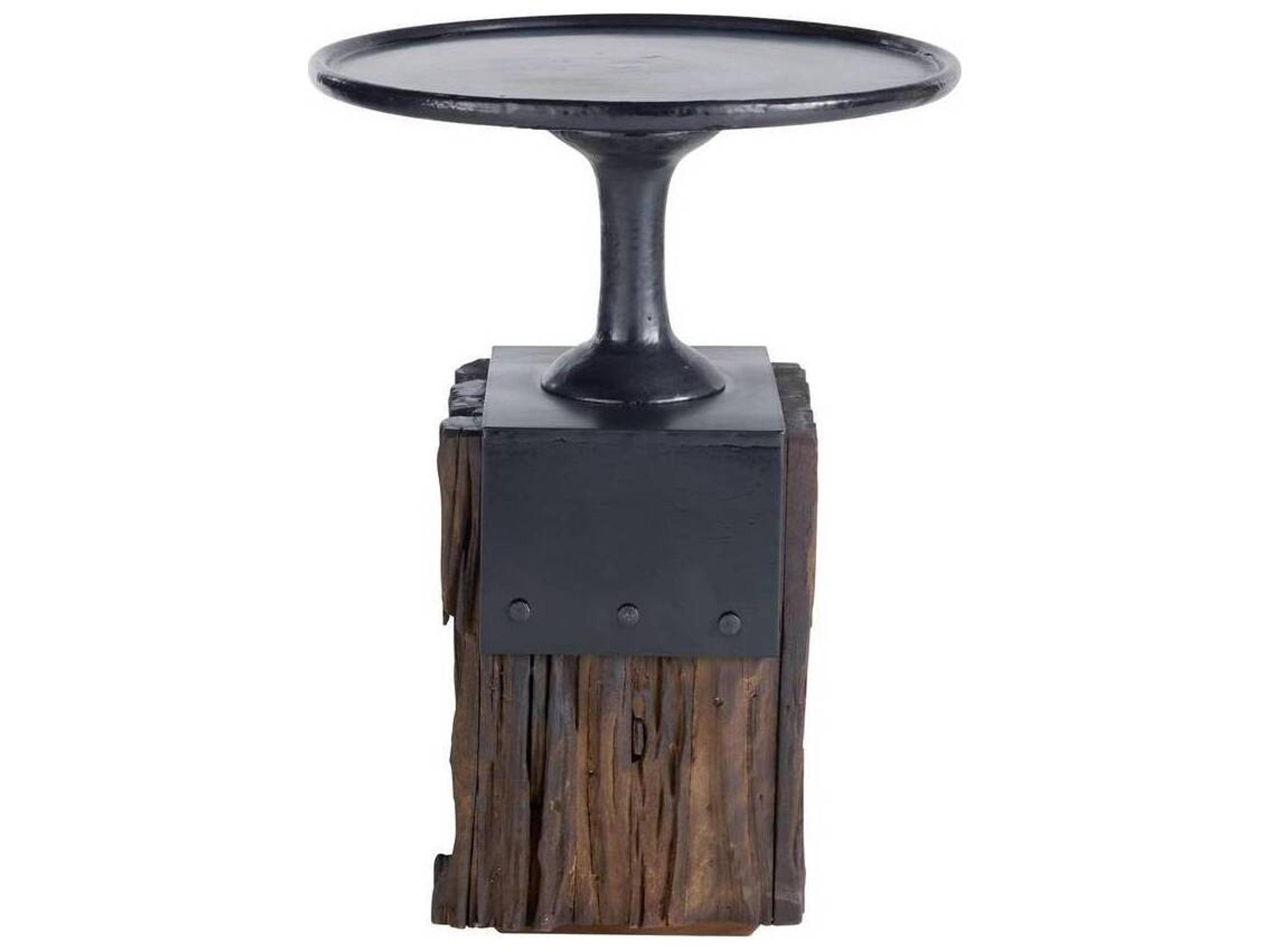 Arteriors Home Anvil Round Metal Dark Waxed End Table