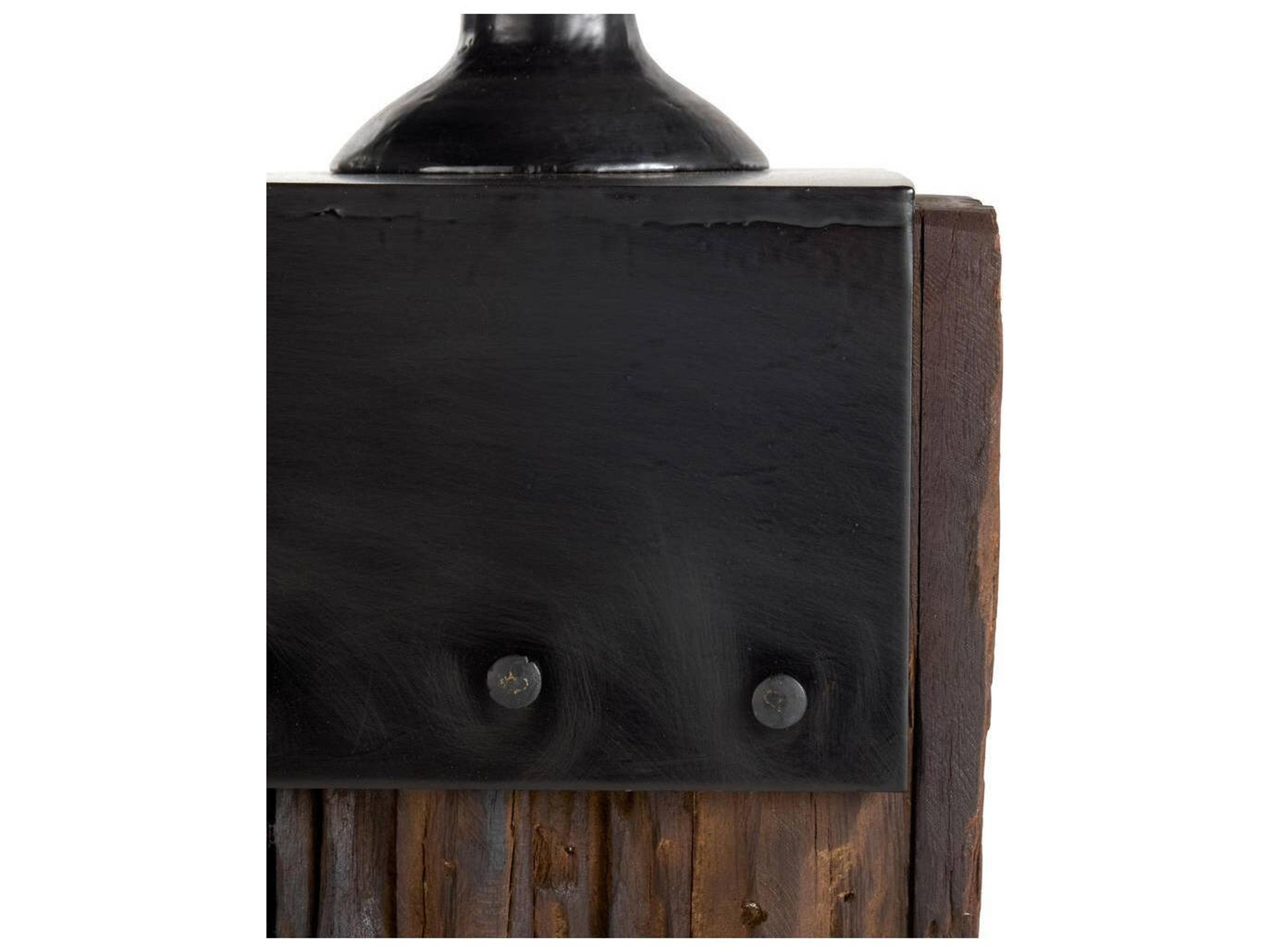 Arteriors Home Anvil Round Metal Dark Waxed End Table