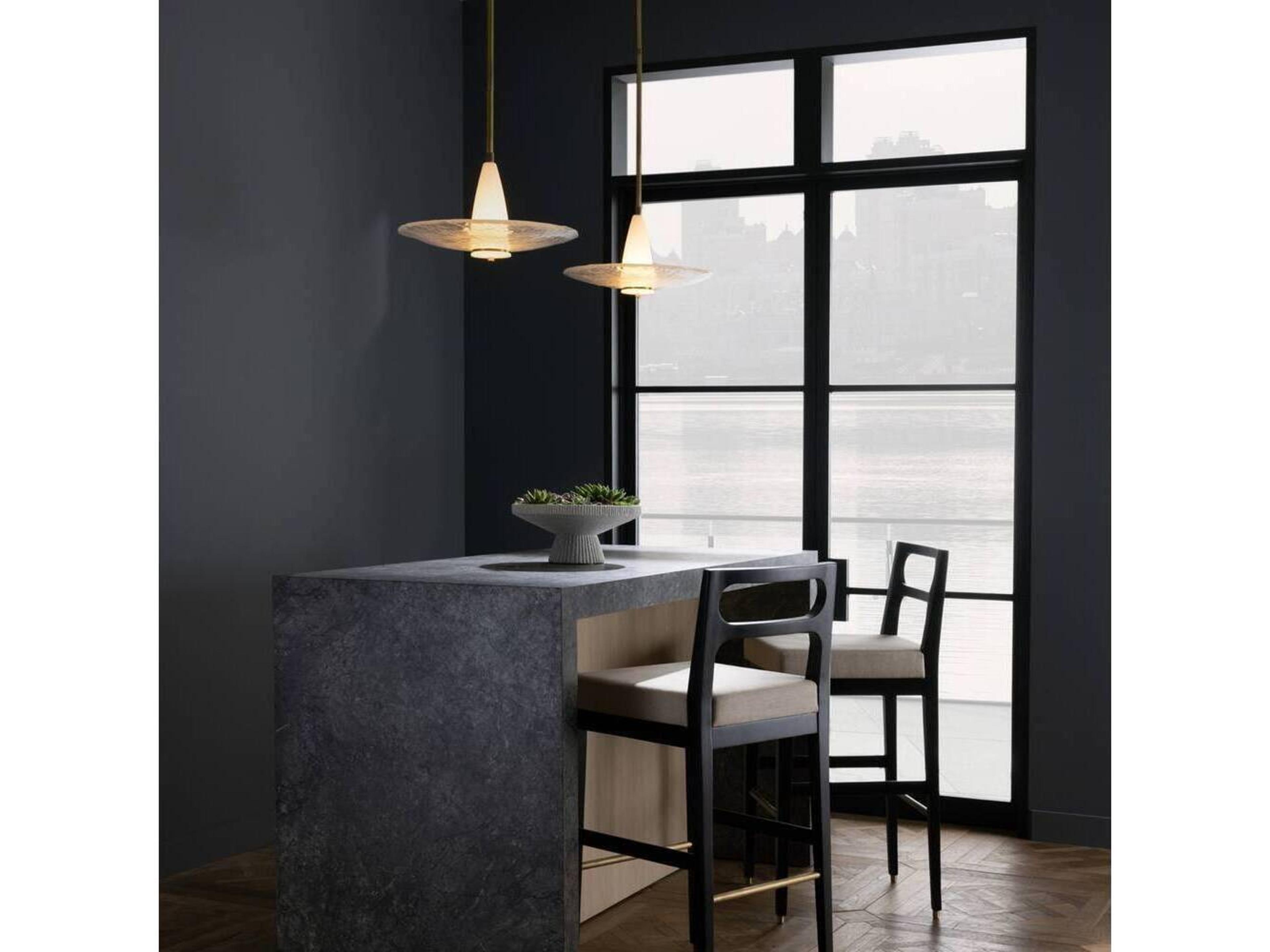 Arteriors Home 1-Light Clear Seedy Brass Round Pendant