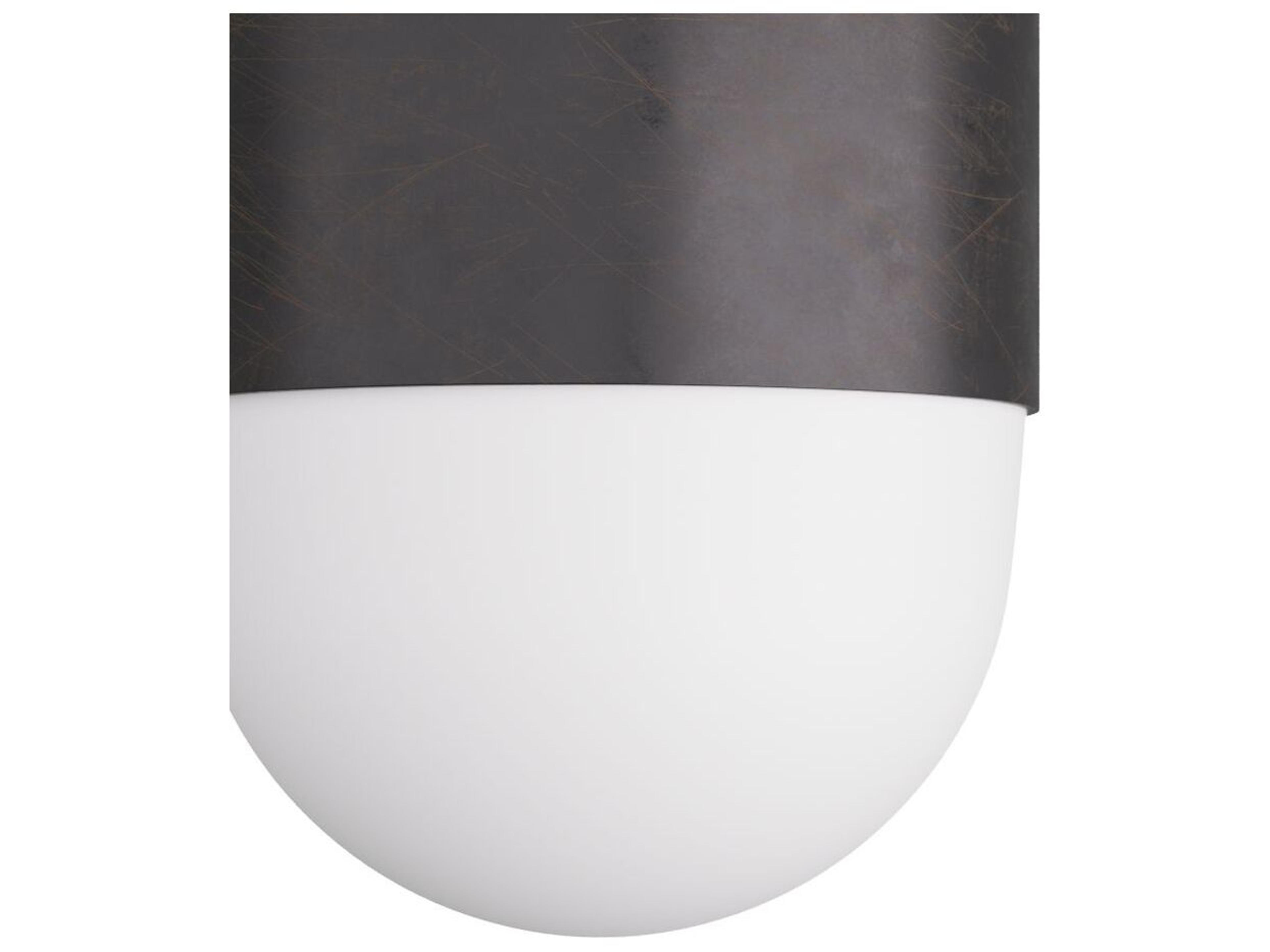 Arteriors Home Allentown 1-Light English Bronze Opal Black Cylinder Flush Mount