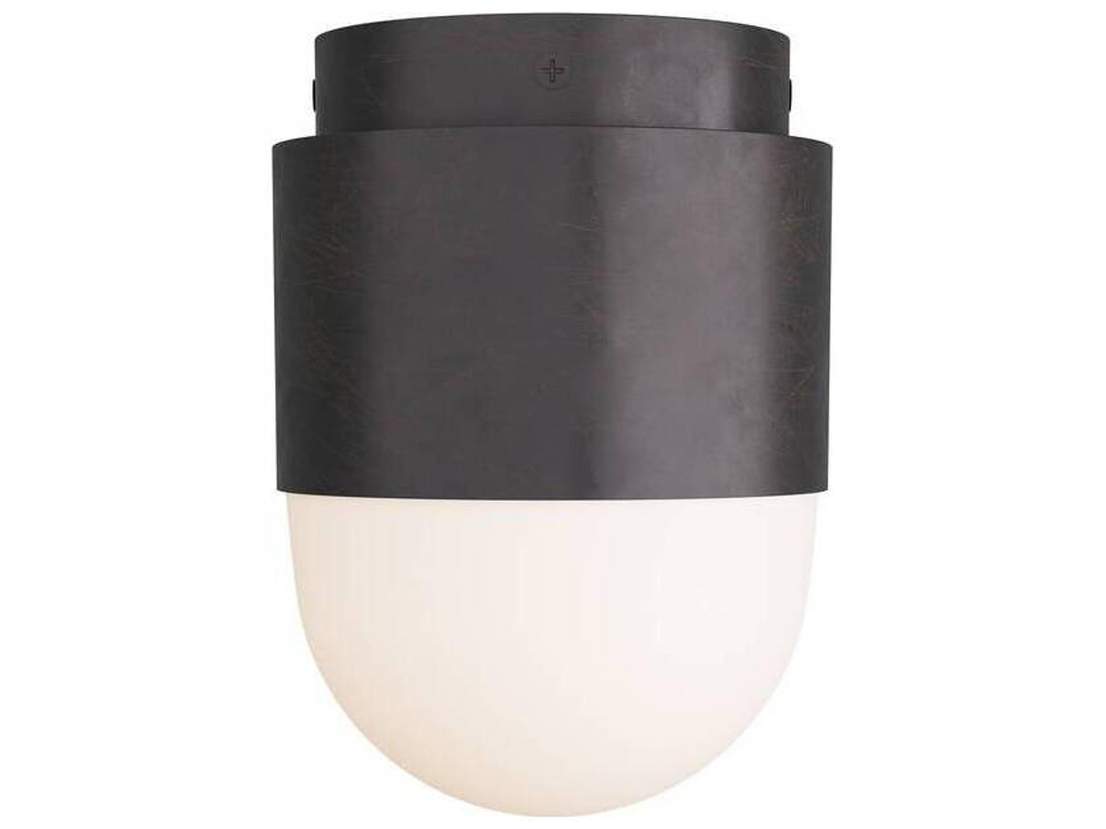 Arteriors Home Allentown 1-Light English Bronze Opal Black Cylinder Flush Mount