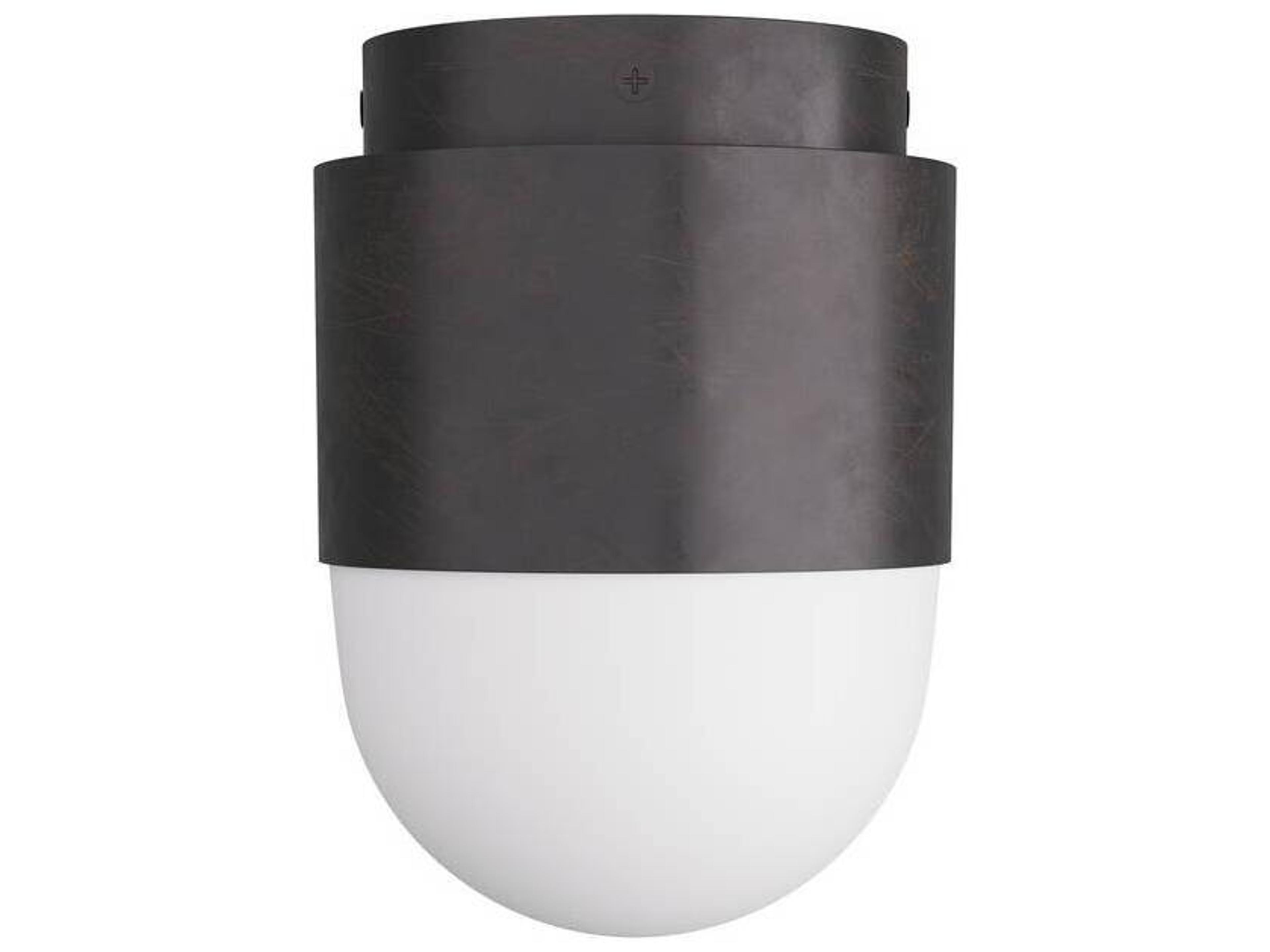 Arteriors Home Allentown 1-Light English Bronze Opal Black Cylinder Flush Mount