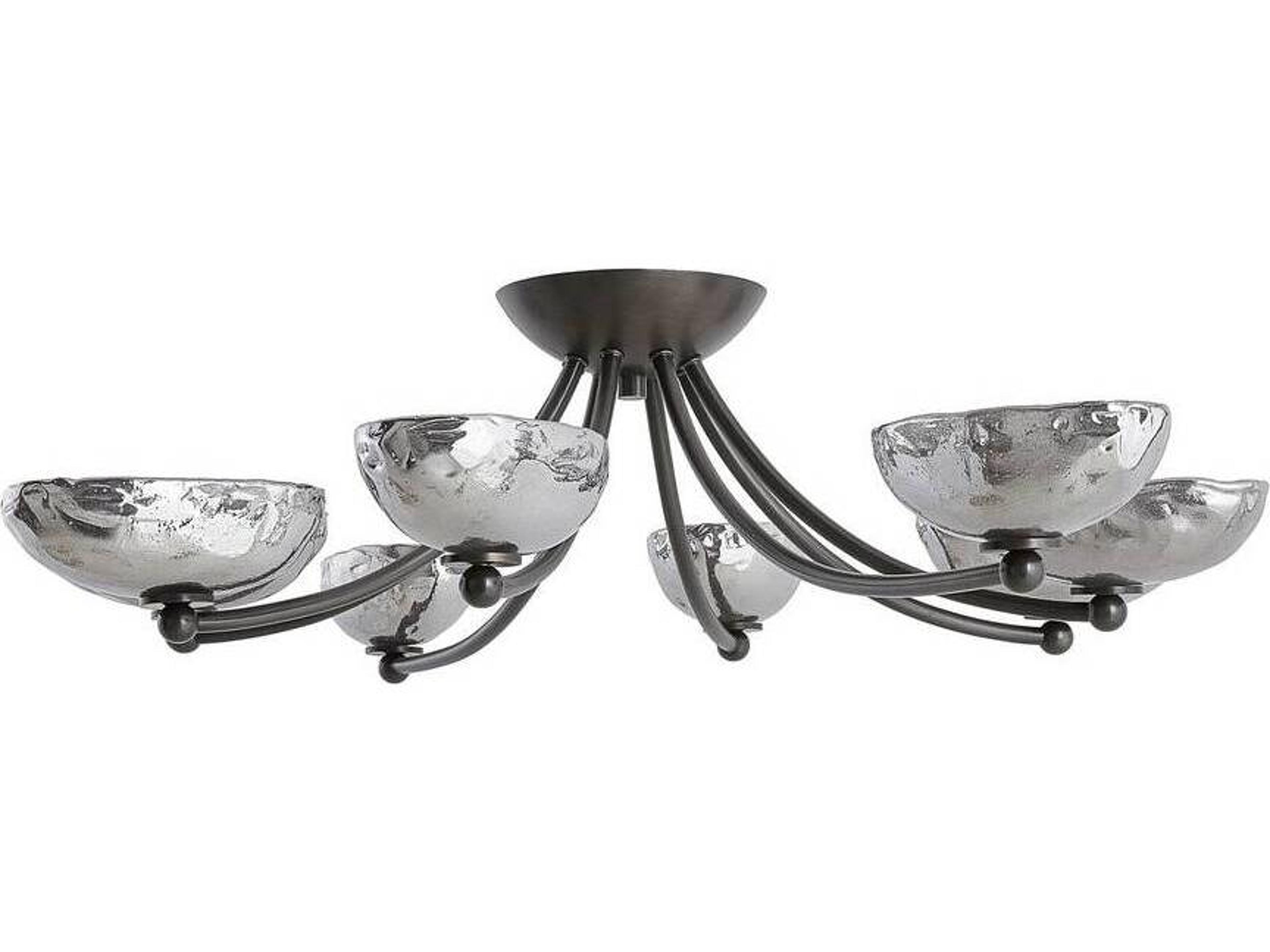 Arteriors Home Zamora 8-Light English Bronze Smoke Bowl Semi Flush Mount