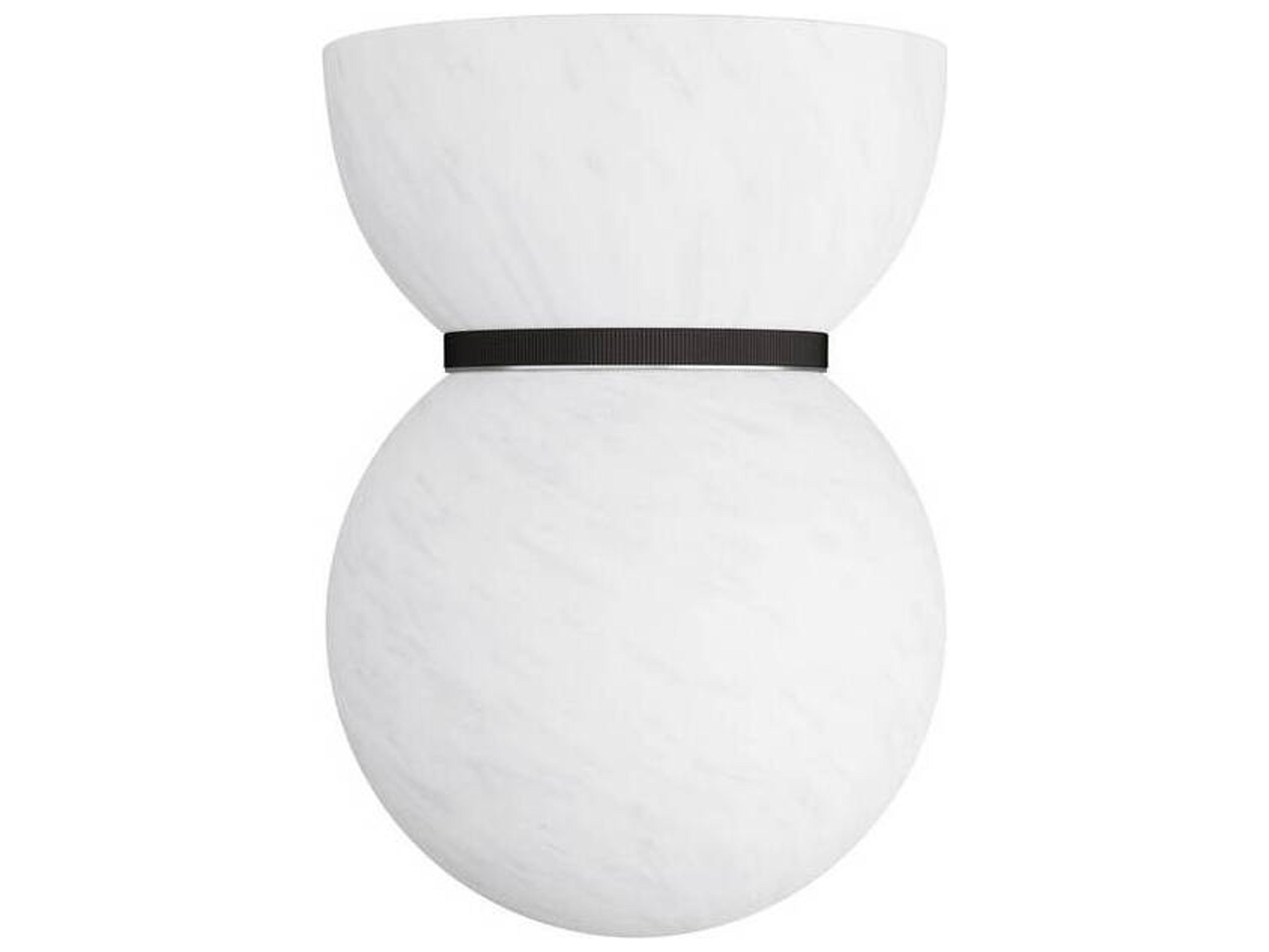 Arteriors Home Bryn 1-Light Matte Swirl English Bronze White Globe Flush Mount