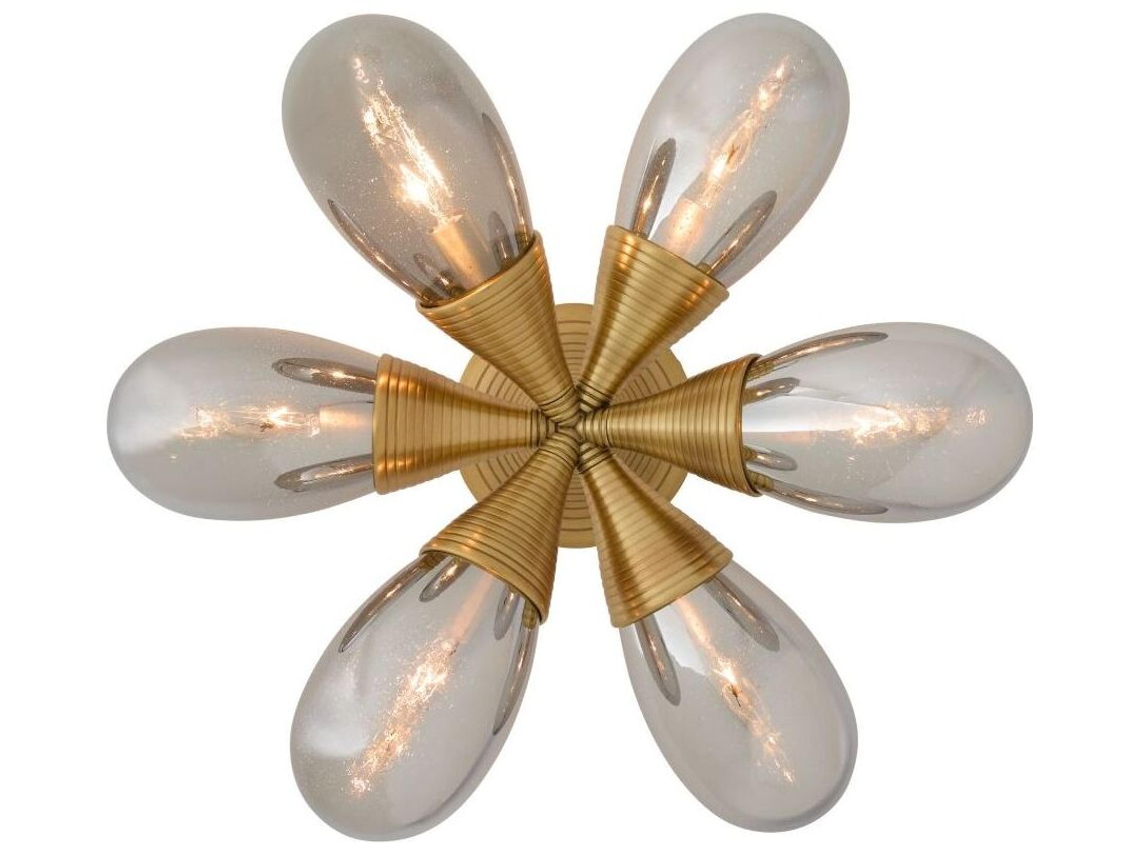 Arteriors Home Giselle 6-Light Smoke Luster Antique Brass Semi Flush Mount