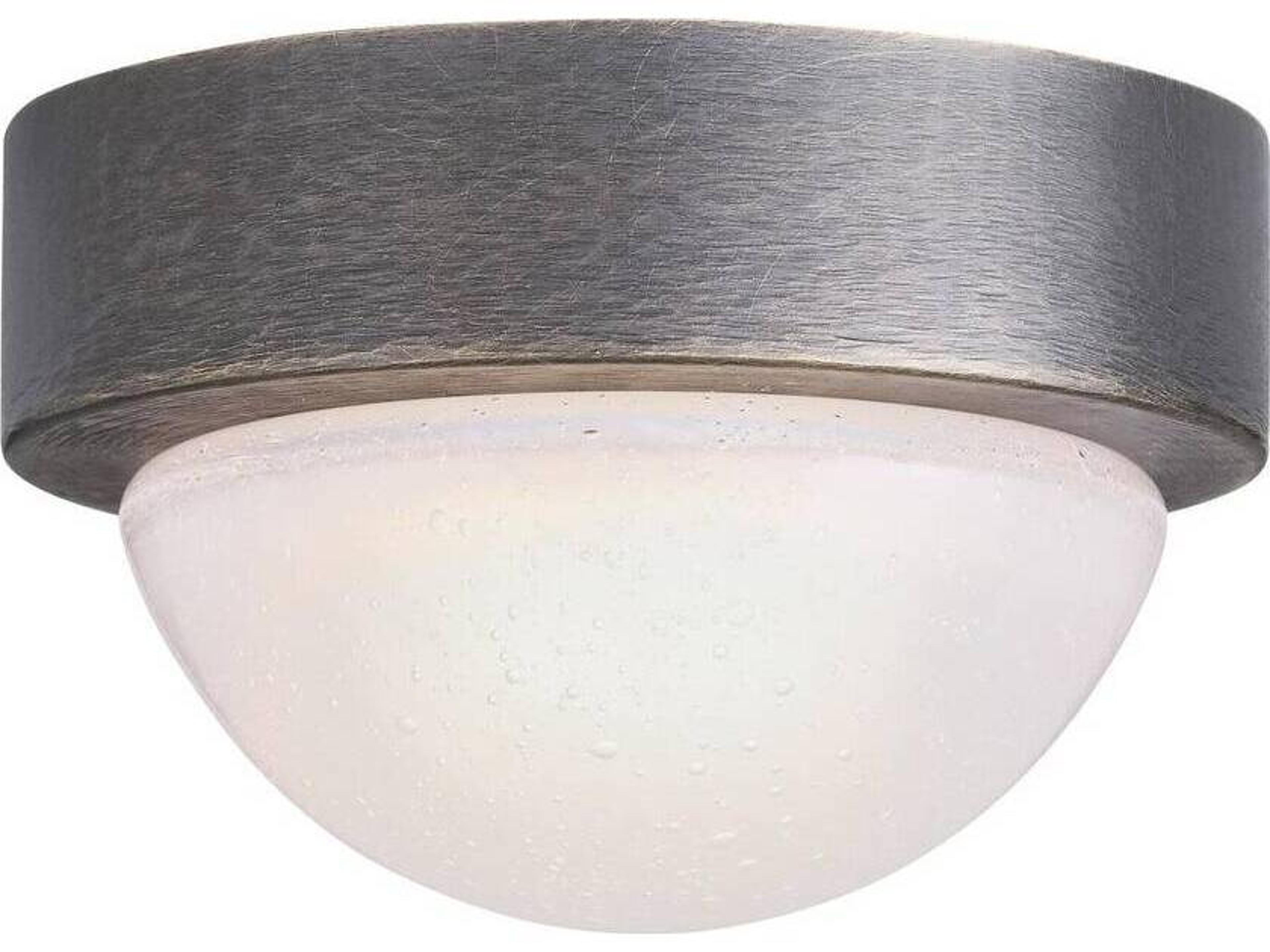 Chattered English Bronze Dome Flush Mount