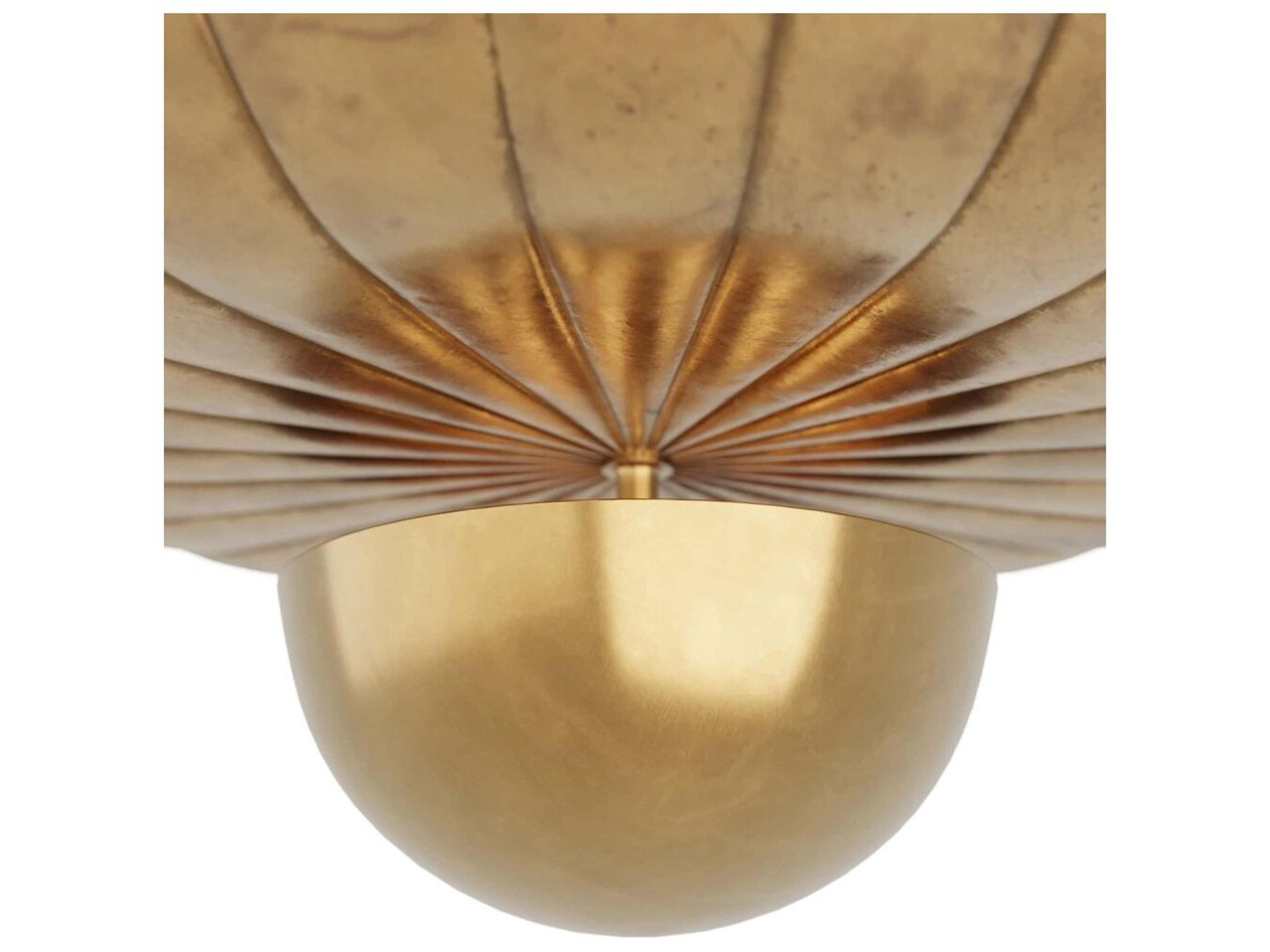 Arteriors Home Teresa 2-Light Antique Brass Dome Semi Flush Mount