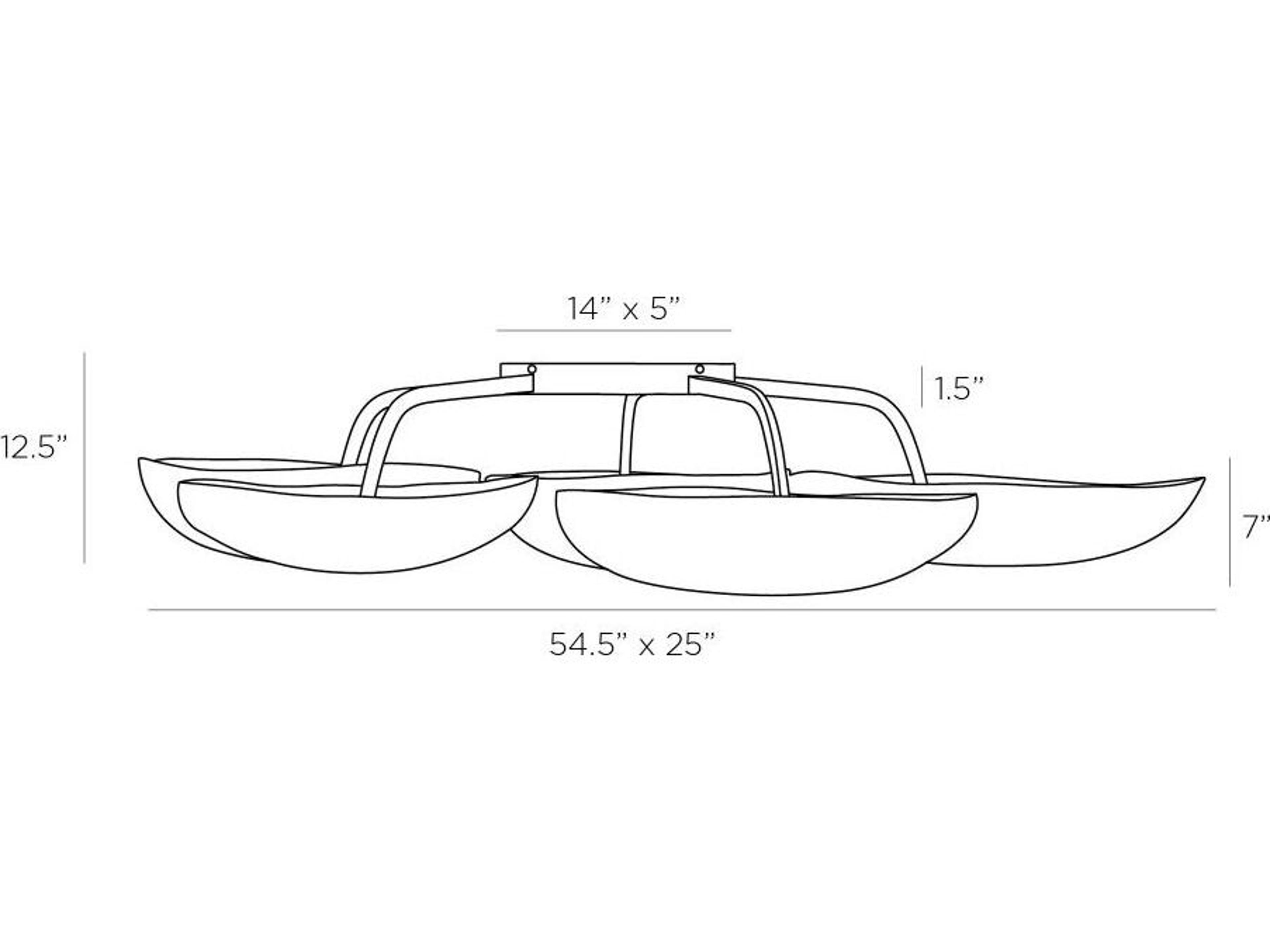 Arteriors Home Theo 13-Light Blackened Iron Gold Leaf Bowl Semi Flush Mount