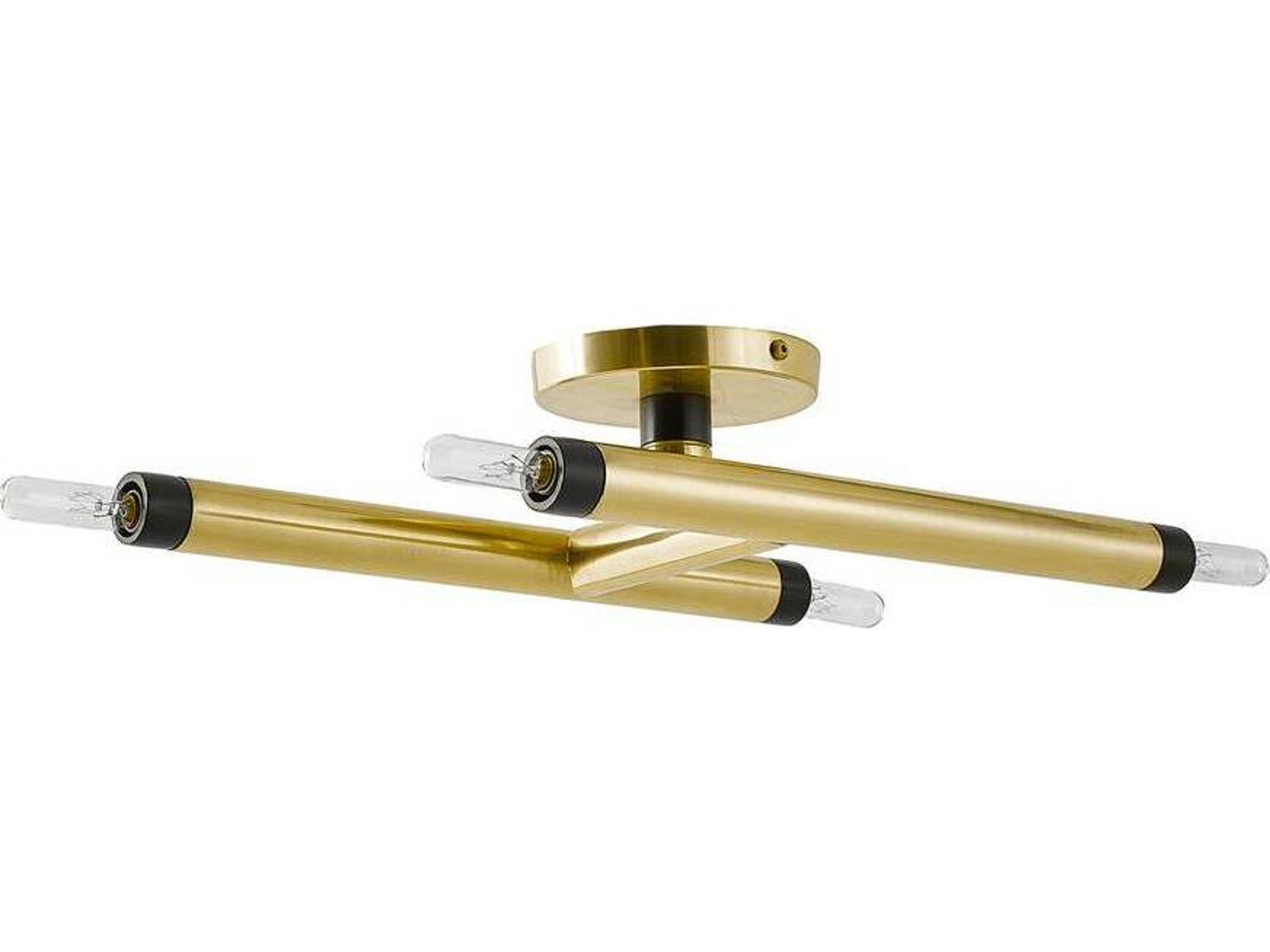 Arteriors Home Ballard 4-Light Antique Brass Bronze Cylinder Semi Flush Mount