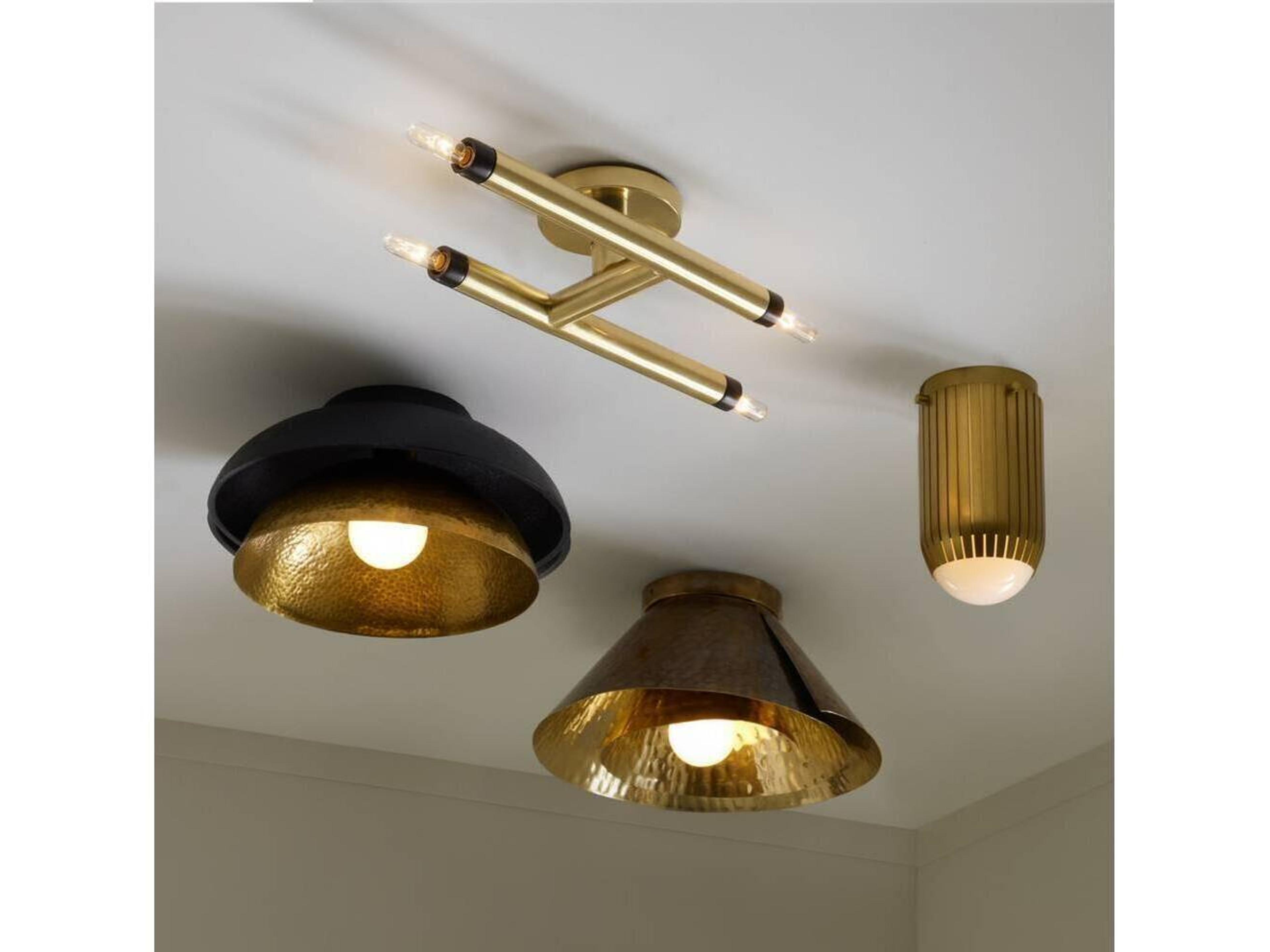 Arteriors Home Amani 1-Light Blackened Iron Antique Brass Bowl Flush Mount